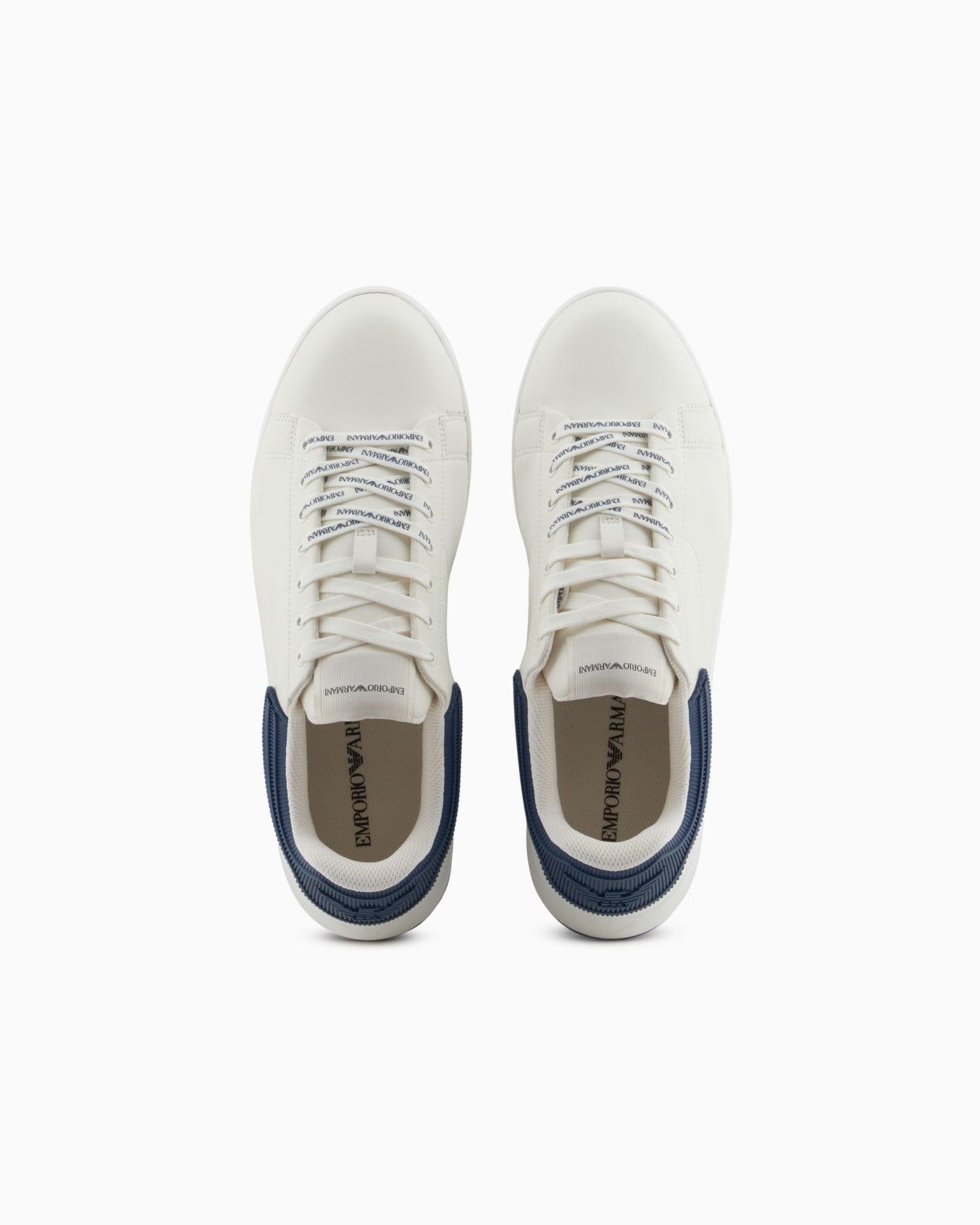 EMPORIO ARMANI Emporıo Armani Erkek %100 Deri Marka Logolu Beyaz1 Sneaker X4X264 XN001-T844