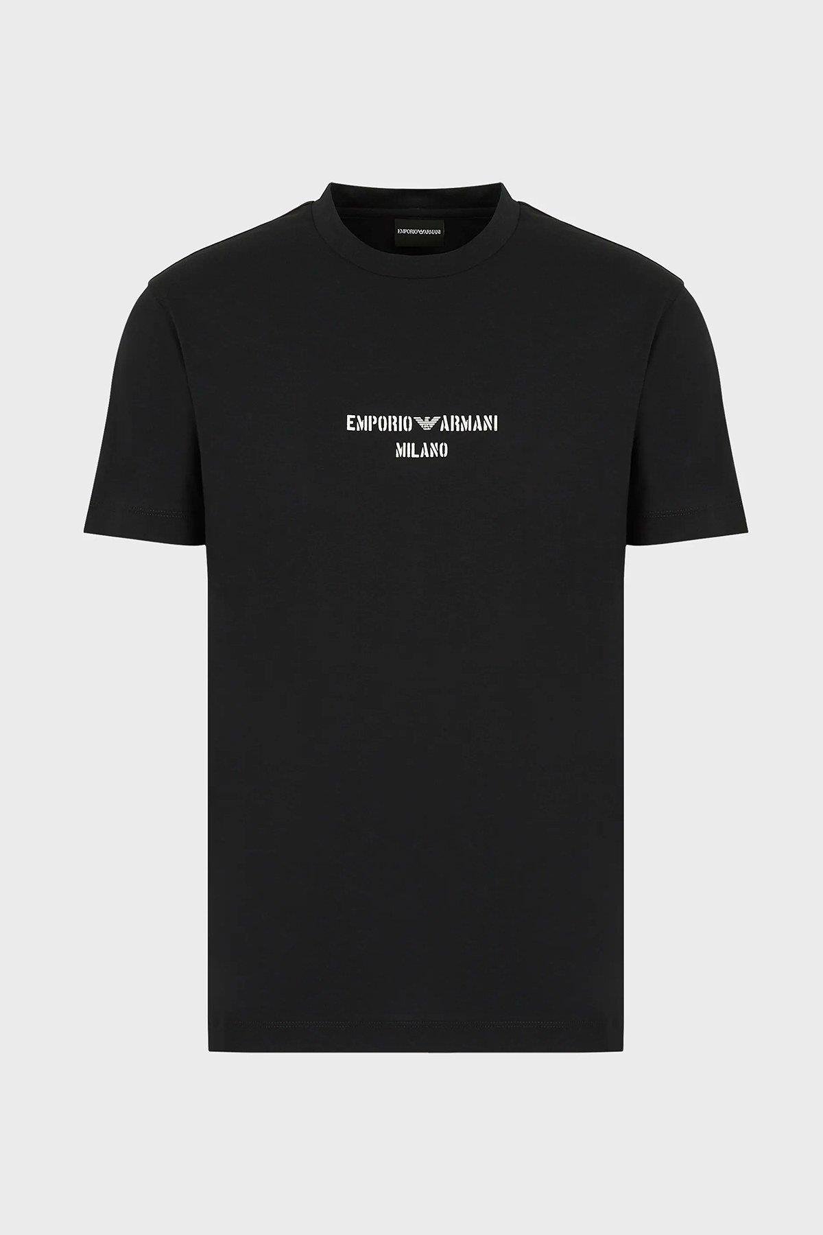 Emporio Armani Emporıo Armani Erkek %100 Pamuklu Regular Fit Kısa Kollu Siyah T-Shirt 3L1TFR 1JPZZ-0999