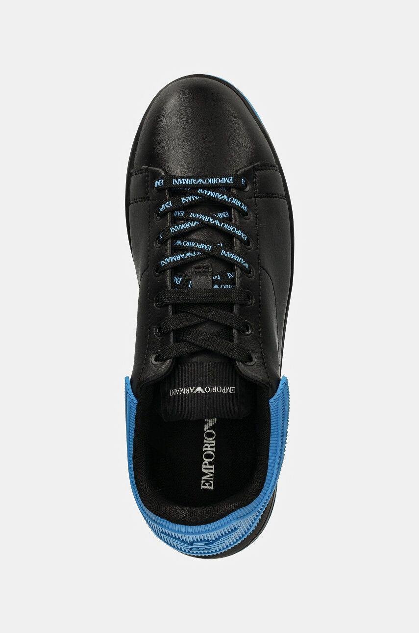 Emporio Armani Emporıo Armani Erkek %100 Deri Marka Logolu Siyah1 Sneaker X4X264 XN001-K729