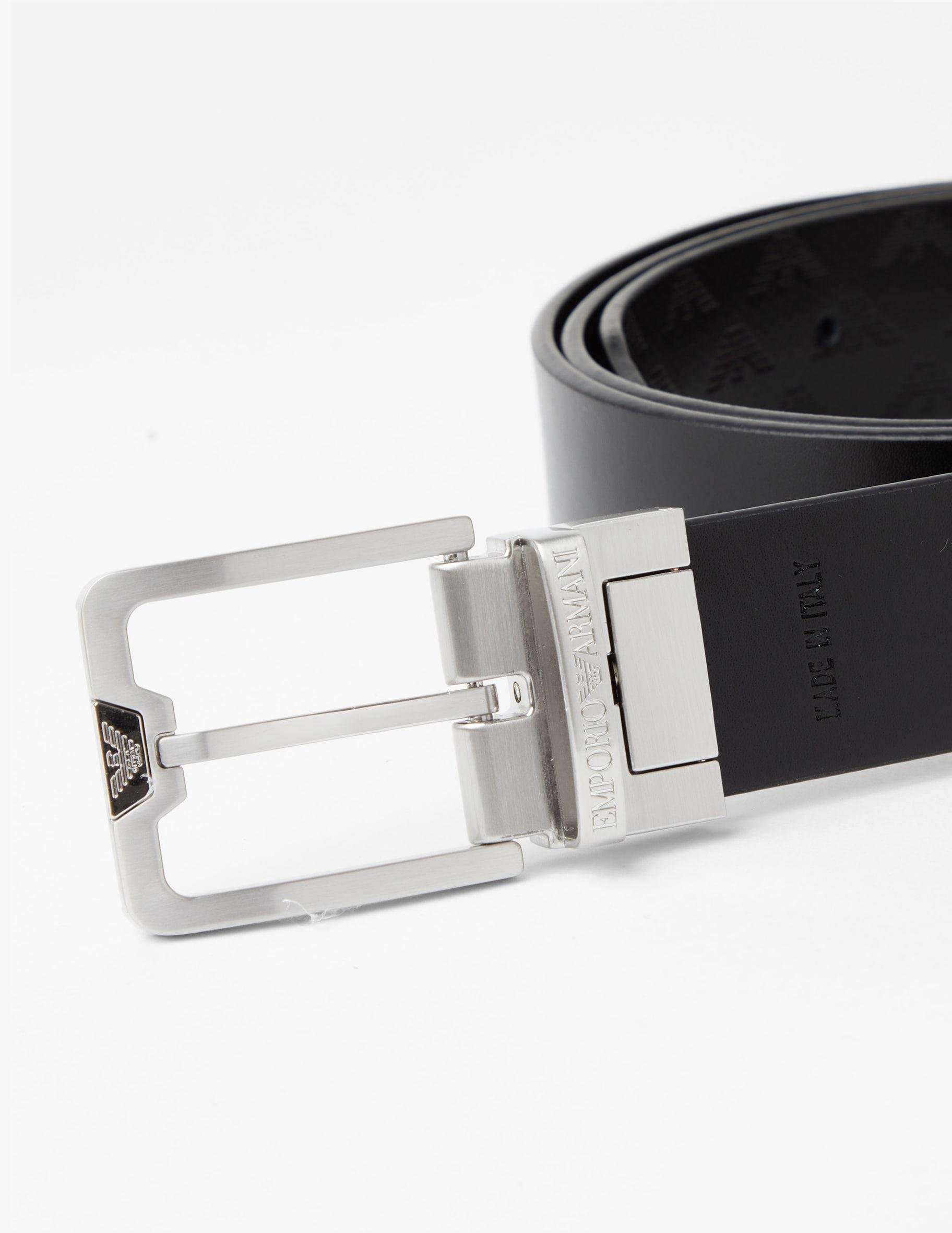 Emporio Armani Emporıo Armani Erkek %100 Deri Marka Logolu Siyah Kemer Y4S502 Y221E-81386