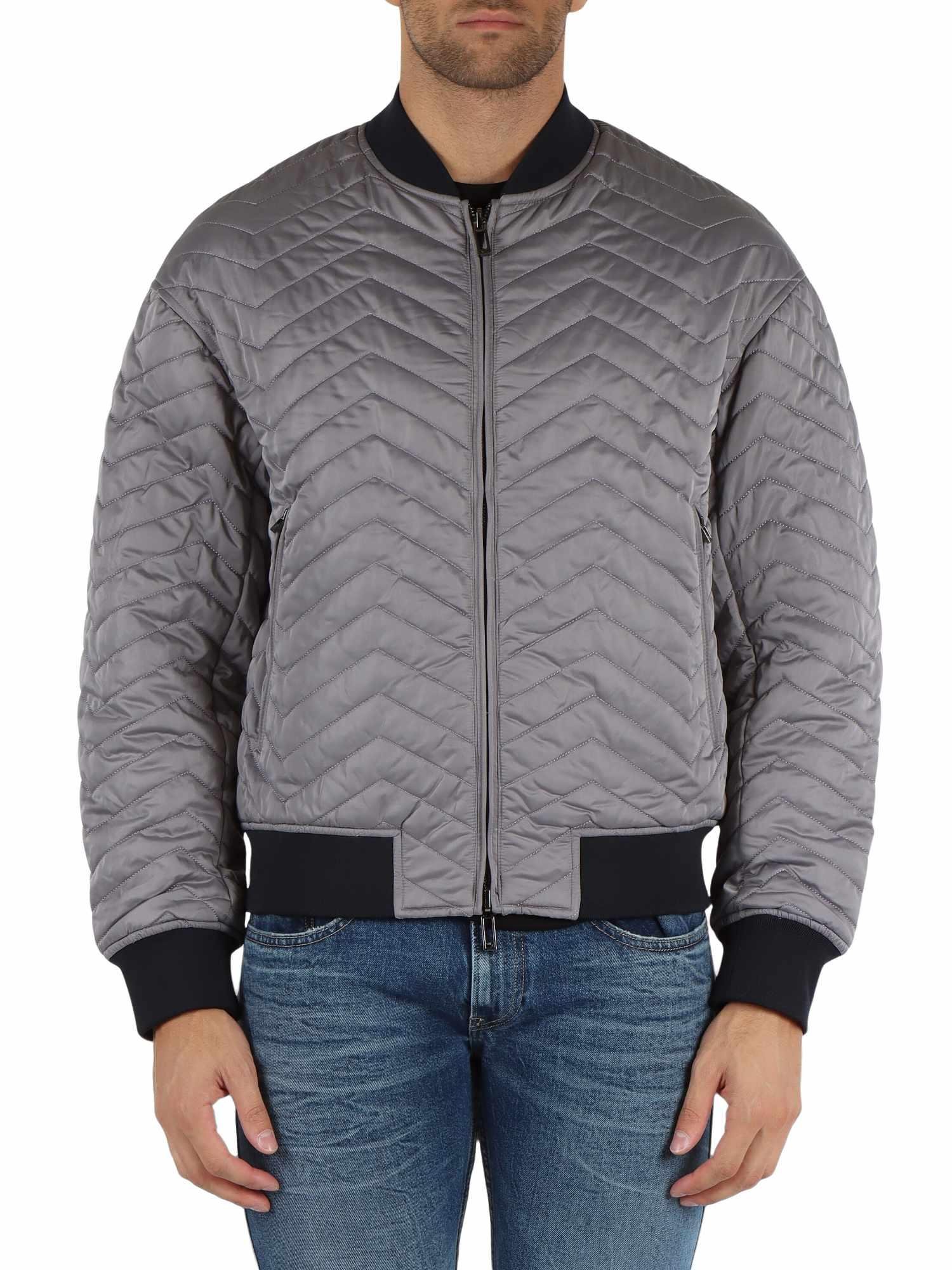 Emporio Armani Emporıo Armani Erkek Çift Taraflı Dik Yaka Arkası Marka Logolu Uzun Kollu Gri Mont 6D1B71 1NUAZ-06K3