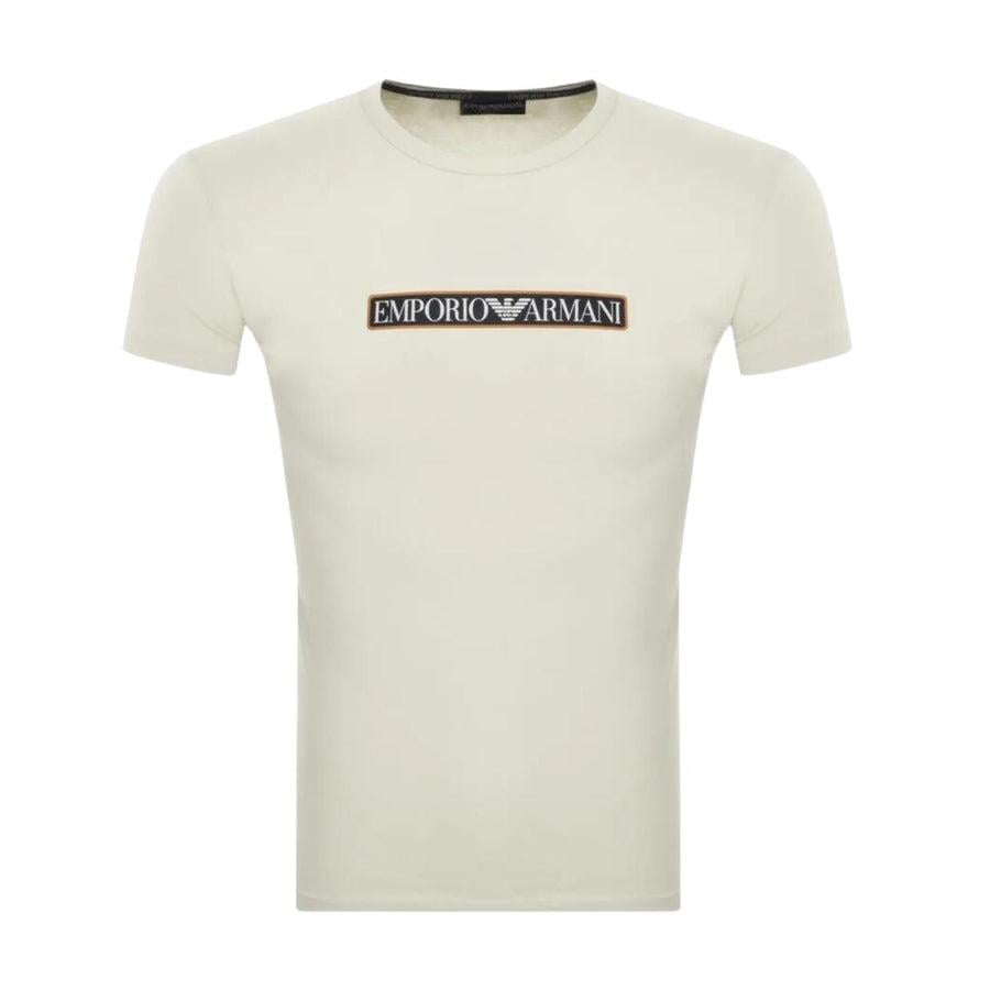 Emporio Armani Emporıo Armani Erkek Dokuma Bisiklet Yaka Kısa Kollu Günlük Bej T-Shirt 111035 3F517-12311