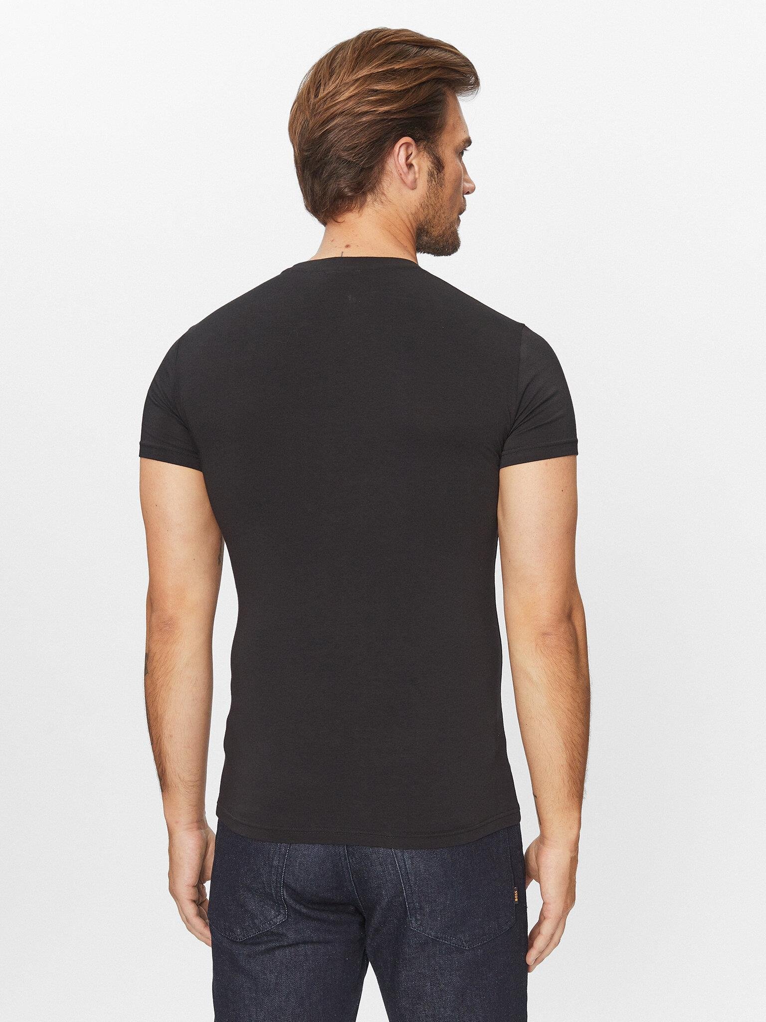 Emporio Armani Emporıo Armani Erkek Dokuma Bisiklet Yaka Kısa Kollu Günlük Siyah T-Shirt 111035 3F517-00020