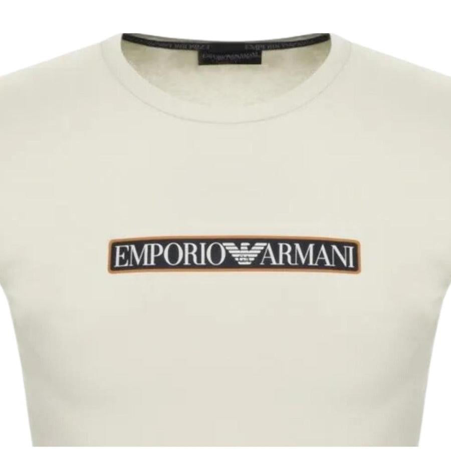 Emporio Armani Emporıo Armani Erkek Dokuma Bisiklet Yaka Kısa Kollu Günlük Bej T-Shirt 111035 3F517-12311