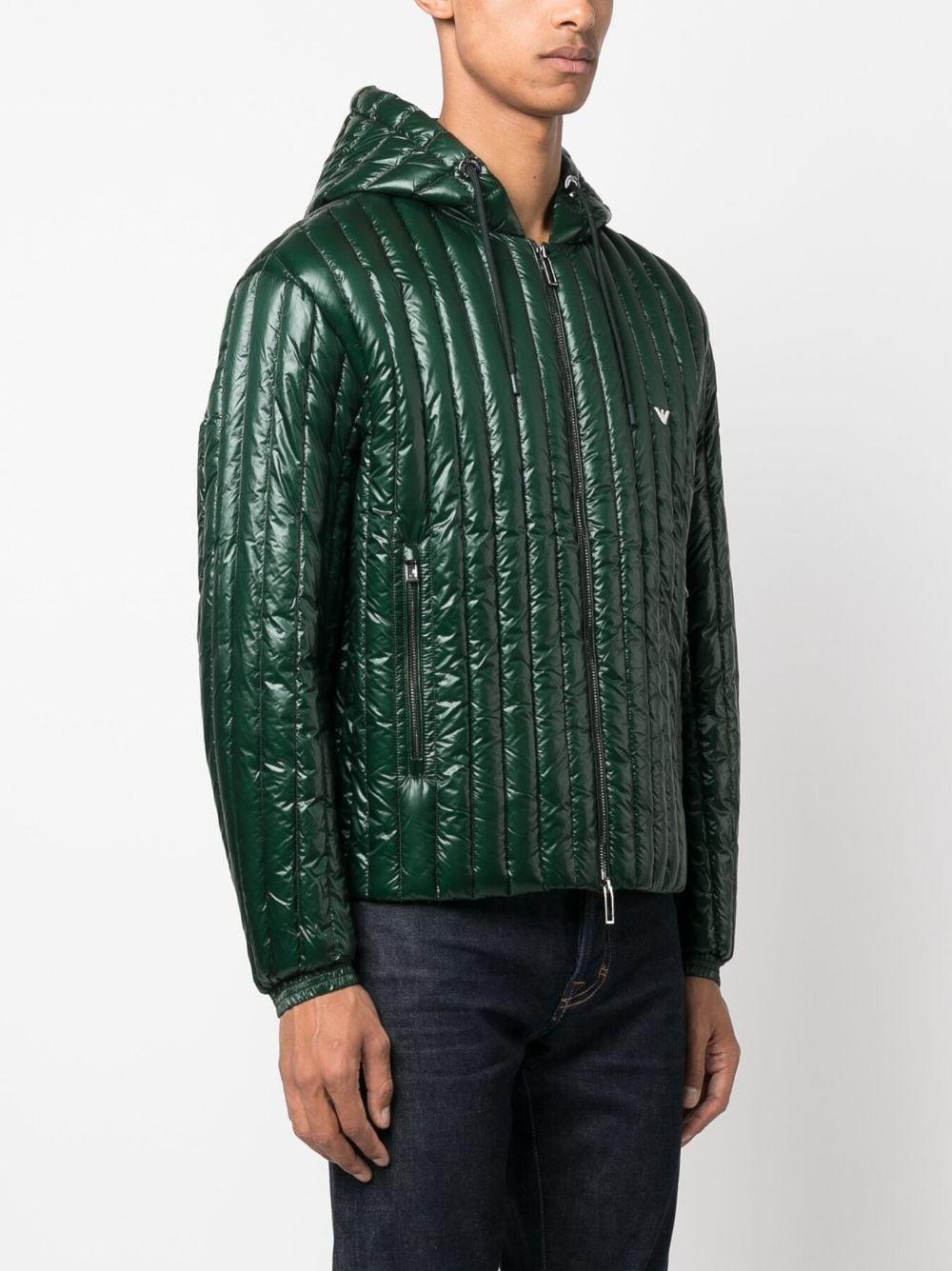 Emporio Armani Emporıo Armani Erkek Kapşonlu Yaka Marka Detaylı Fermuarlı Şişme Yeşil1 Mont 6R1B79 1NKZZ-0565