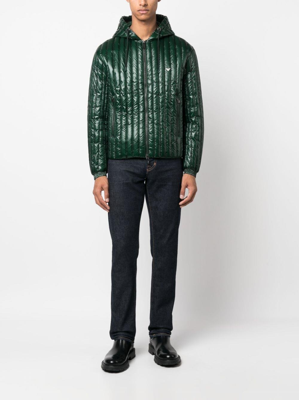 Emporio Armani Emporıo Armani Erkek Kapşonlu Yaka Marka Detaylı Fermuarlı Şişme Yeşil1 Mont 6R1B79 1NKZZ-0565