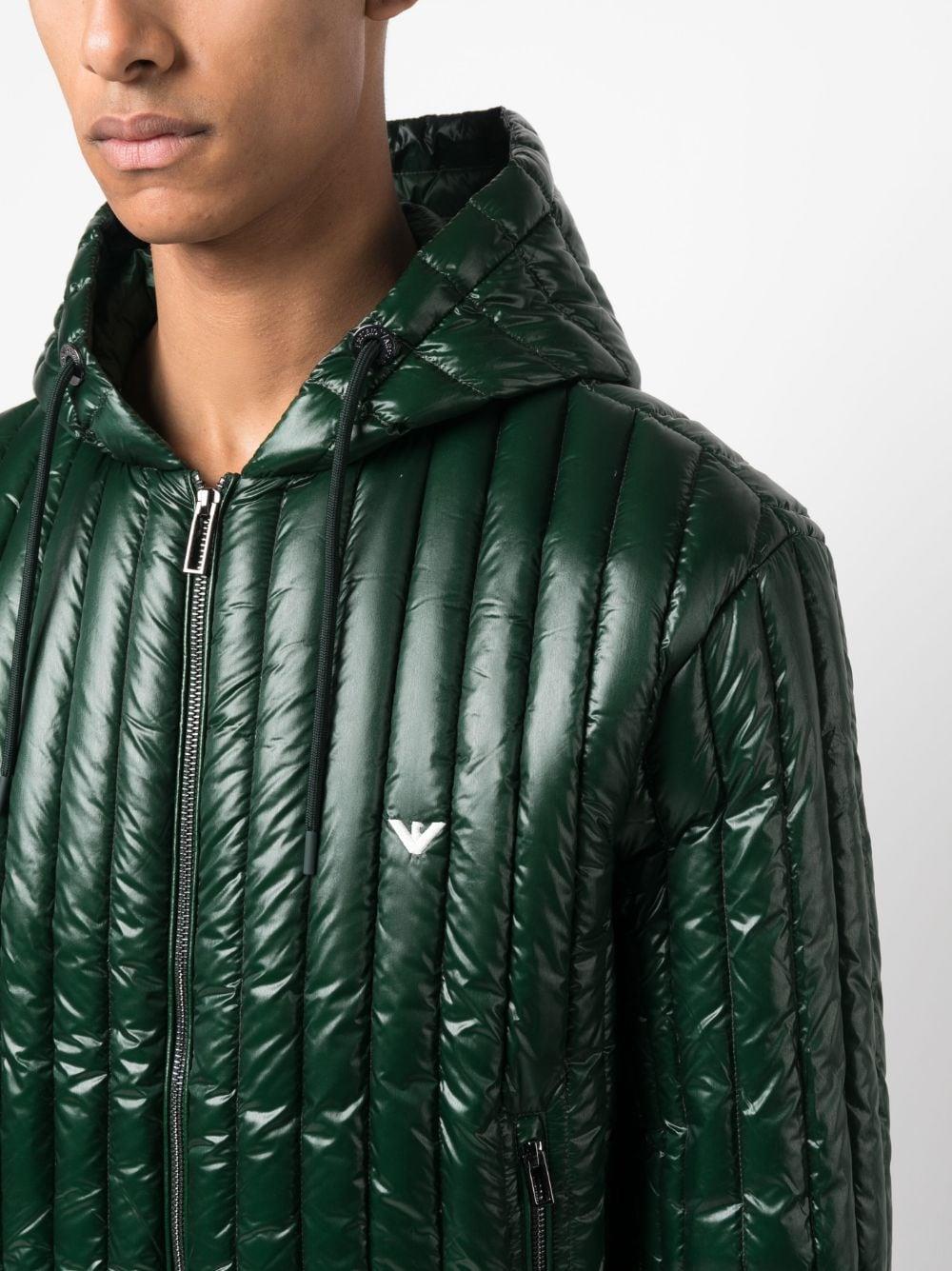 Emporio Armani Emporıo Armani Erkek Kapşonlu Yaka Marka Detaylı Fermuarlı Şişme Yeşil1 Mont 6R1B79 1NKZZ-0565