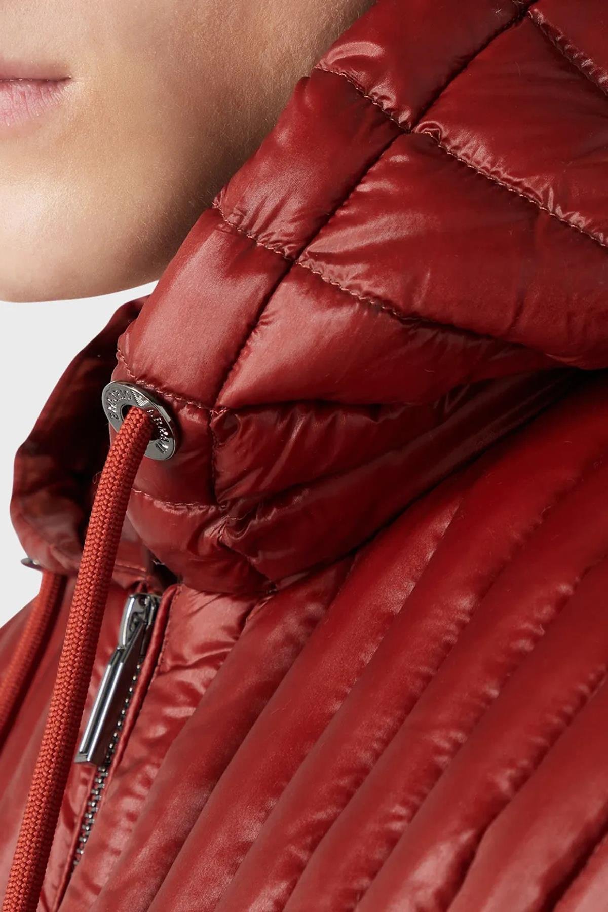 Emporio Armani Emporıo Armani Erkek Kapşonlu Yaka Marka Detaylı Fermuarlı Şişme Kırmızı Mont 6R1B79 1NKZZ-0454