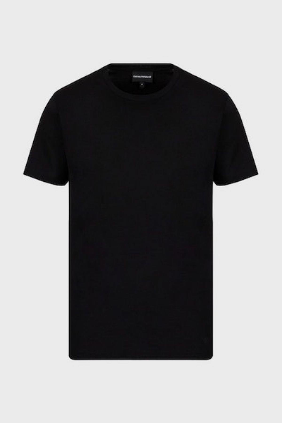 Emporio Armani Emporıo Armani Erkek Logolu Kısa Kollu Pamuklu Siyah T-Shirt 8N1T84 1JQ3Z-0999