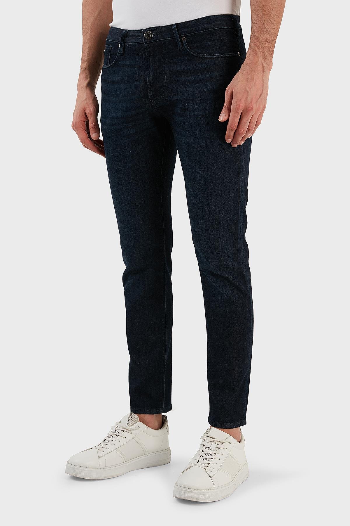 Emporio Armani Emporıo Armani Erkek Logolu 5 Cepli Denim Mavi Jeans 3R1J06 1D16Z-0941