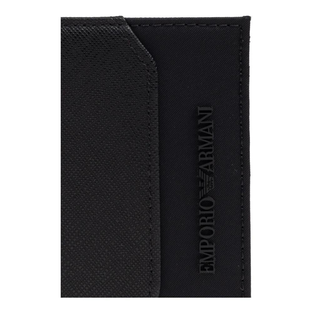 EMPORIO ARMANI Emporıo Armani Erkek Logo Kabartmalı Ekstra Kart Bölmeli Siyah Cüzdan EM001792 AF13670-UC001
