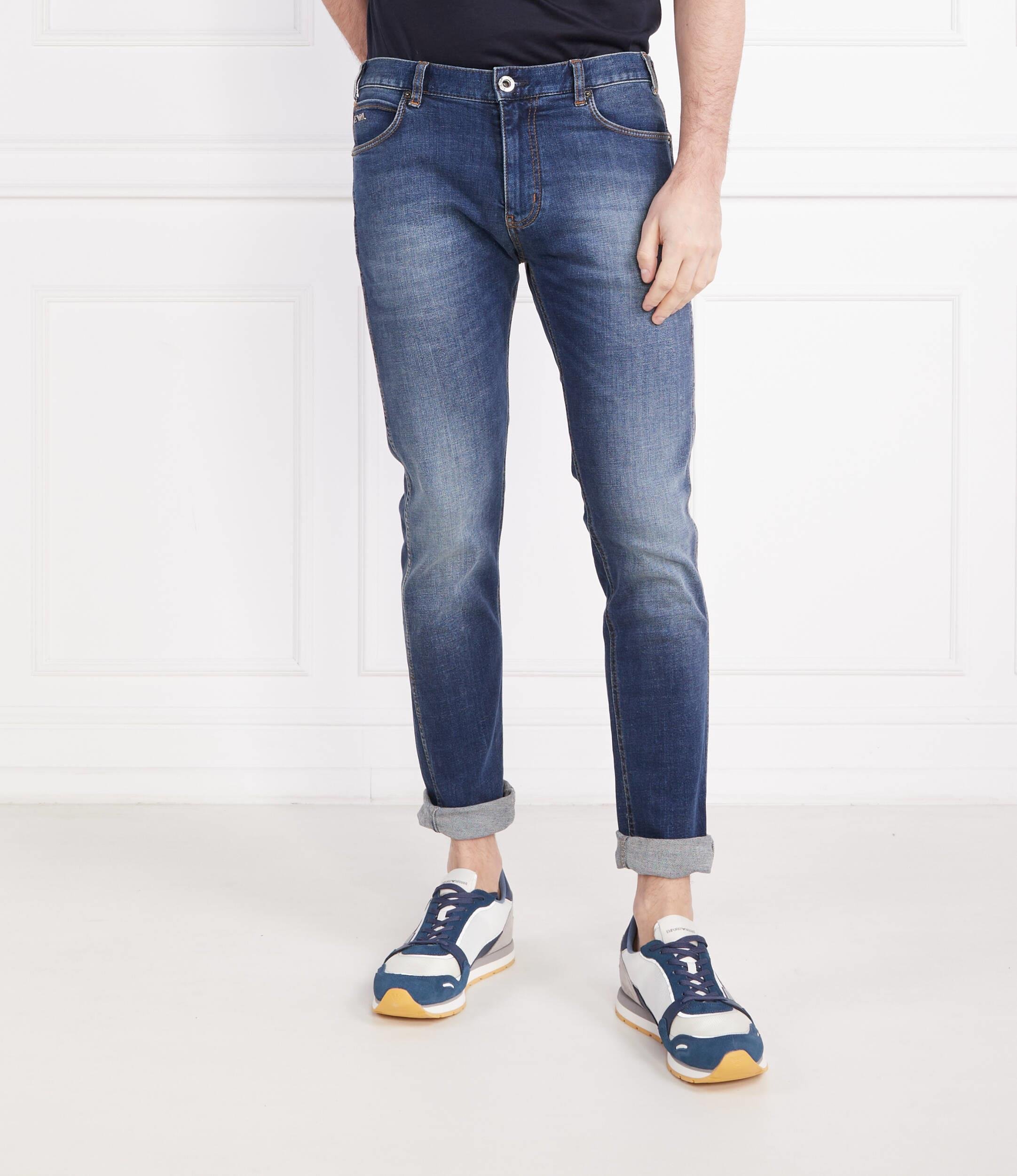 Emporio Armani Emporıo Armani Erkek Logolu 5 Cepli Denim Mavi Jeans 3R1J16 1D0BZ-0942