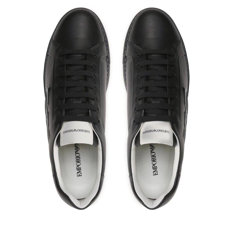 Emporio Armani Emporıo Armani Erkek Logolu Bağcıklı Günlük Kullanım Siyah Sneaker X4X598 XN633-K001