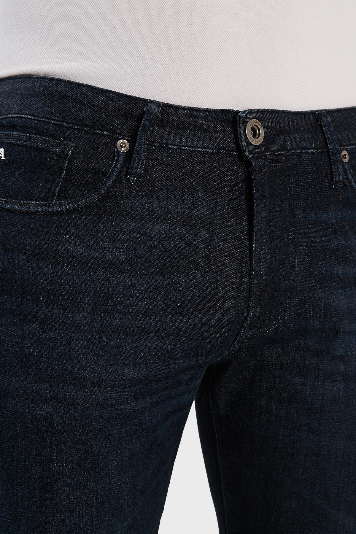 Emporio Armani Emporıo Armani Erkek Logolu 5 Cepli Denim Mavi Jeans 3R1J06 1D16Z-0941