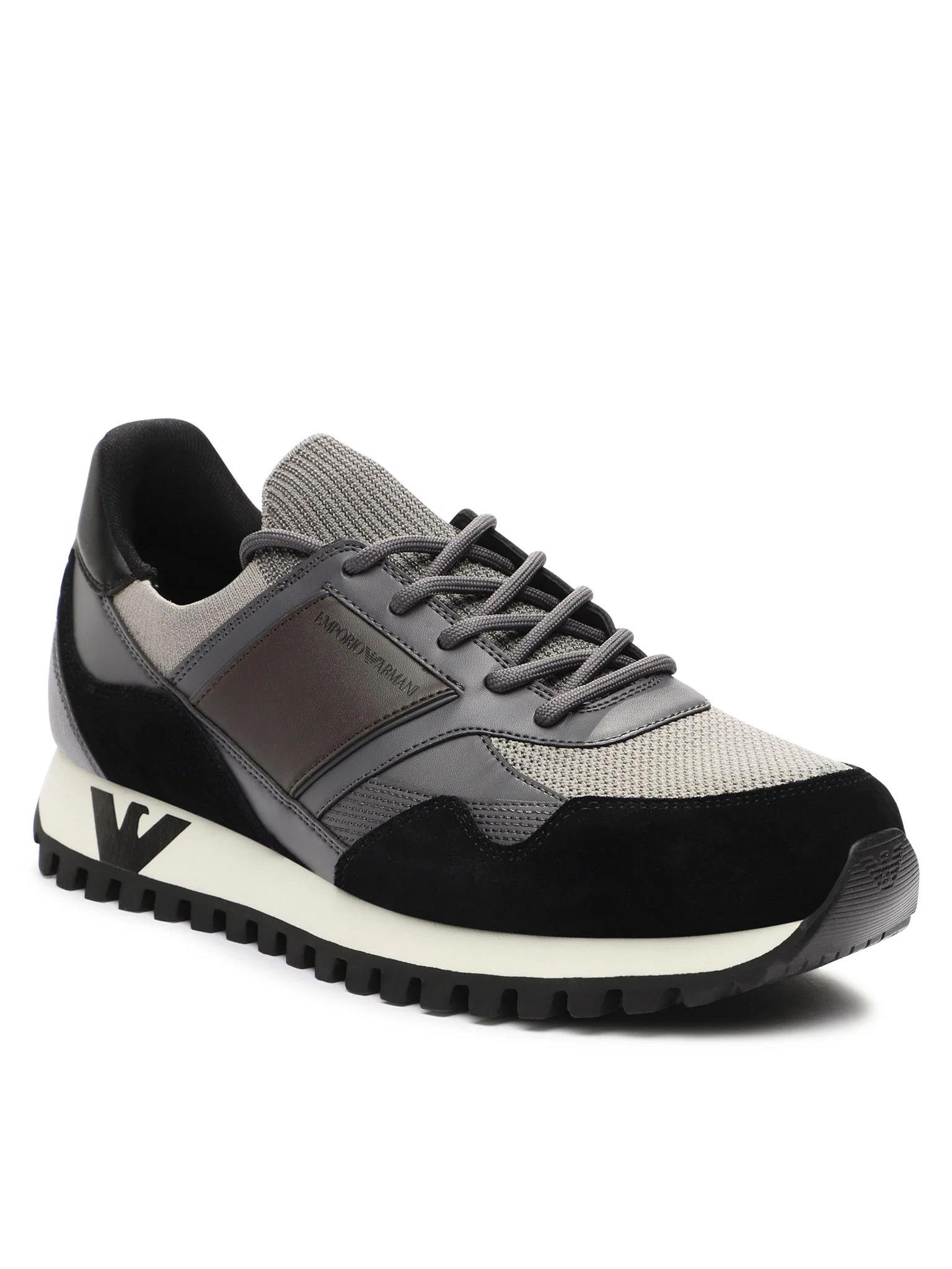 Emporio Armani Emporıo Armani Erkek Logolu Bağcıklı Günlük Kullanım Gri Sneaker X4X616 XN632-T426