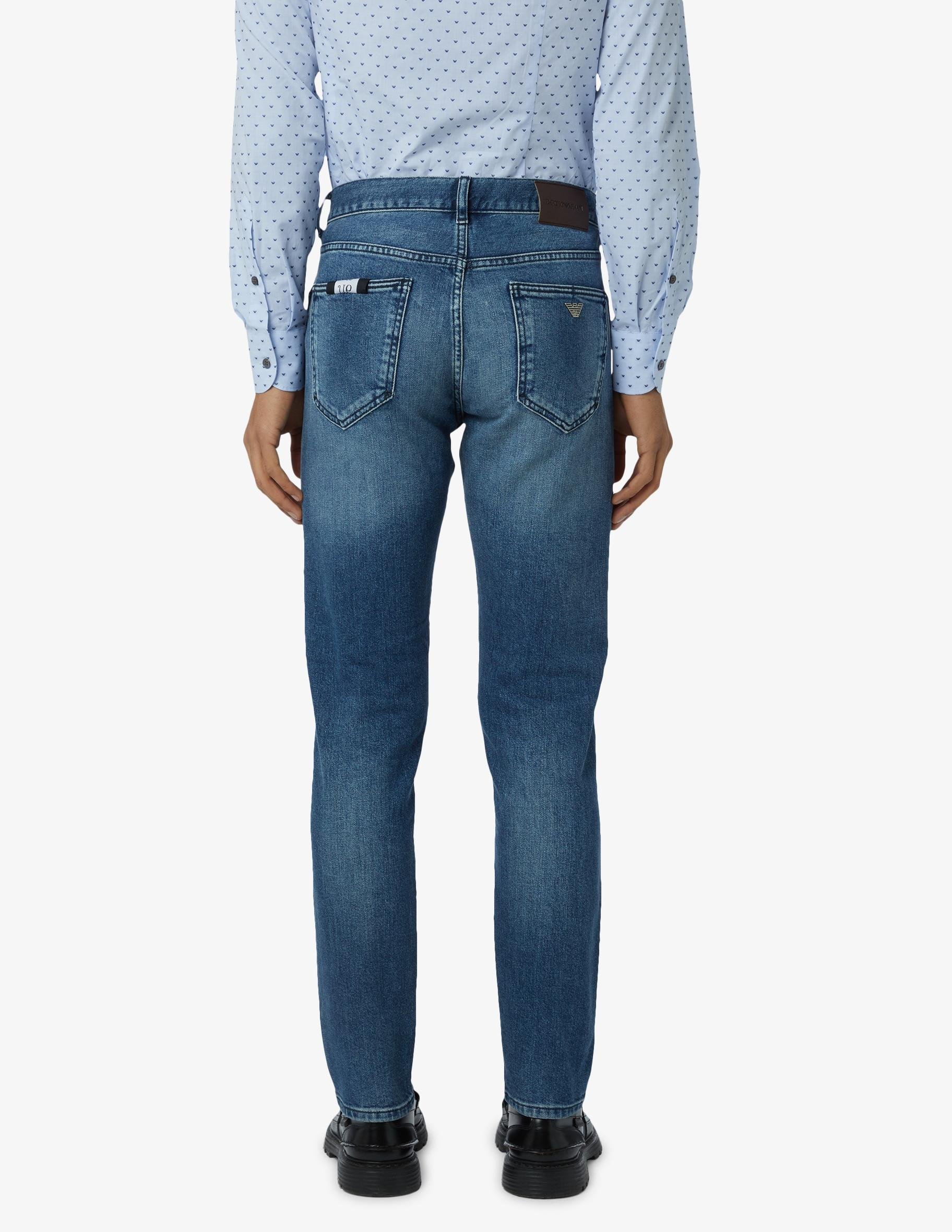 Emporio Armani Emporıo Armani Erkek Logolu 5 Cepli Denim Mavi Jeans 3R1J16 1D0FZ-0942