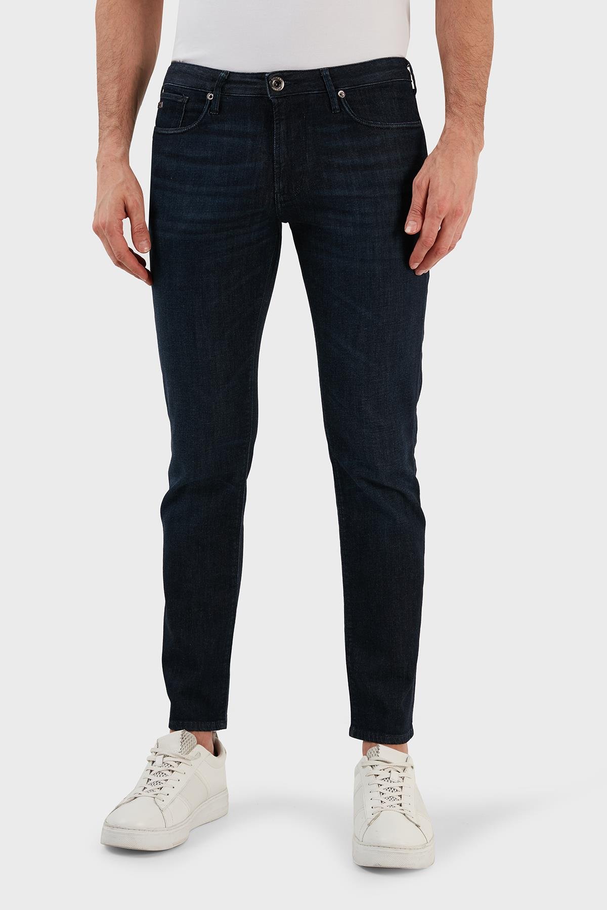 Emporio Armani Emporıo Armani Erkek Logolu 5 Cepli Denim Mavi Jeans 3R1J06 1D16Z-0941