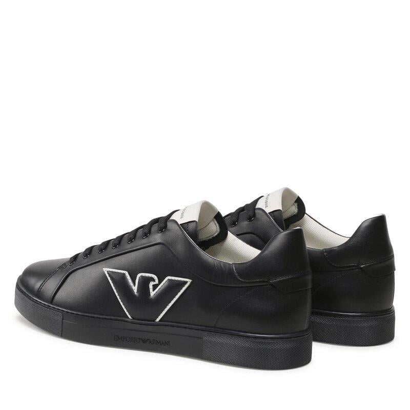 Emporio Armani Emporıo Armani Erkek Logolu Bağcıklı Günlük Kullanım Siyah Sneaker X4X598 XN633-K001
