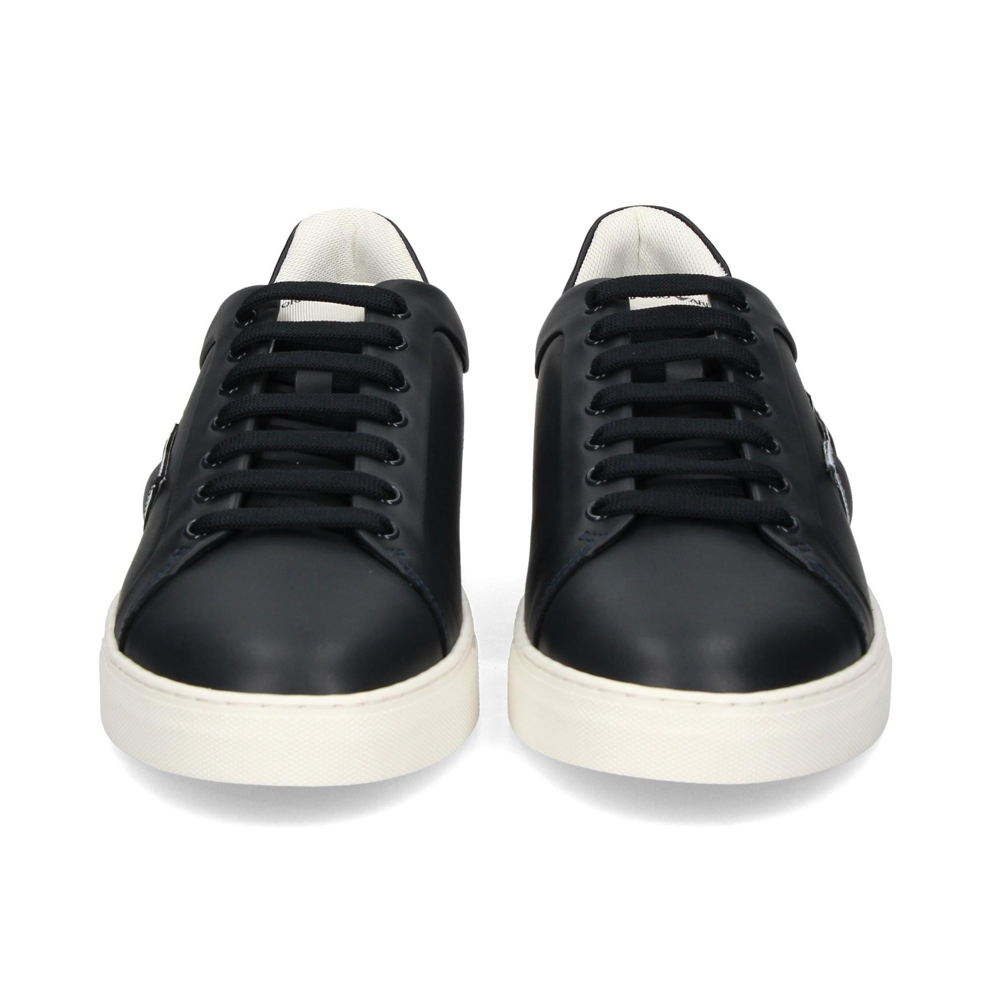 Emporio Armani Emporıo Armani Erkek Logolu Bağcıklı Günlük Kullanım Lacivert-Beyaz Sneaker X4X598 XN633-K568