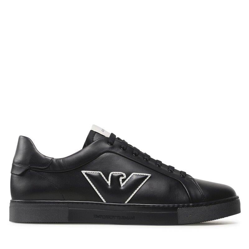 Emporio Armani Emporıo Armani Erkek Logolu Bağcıklı Günlük Kullanım Siyah Sneaker X4X598 XN633-K001