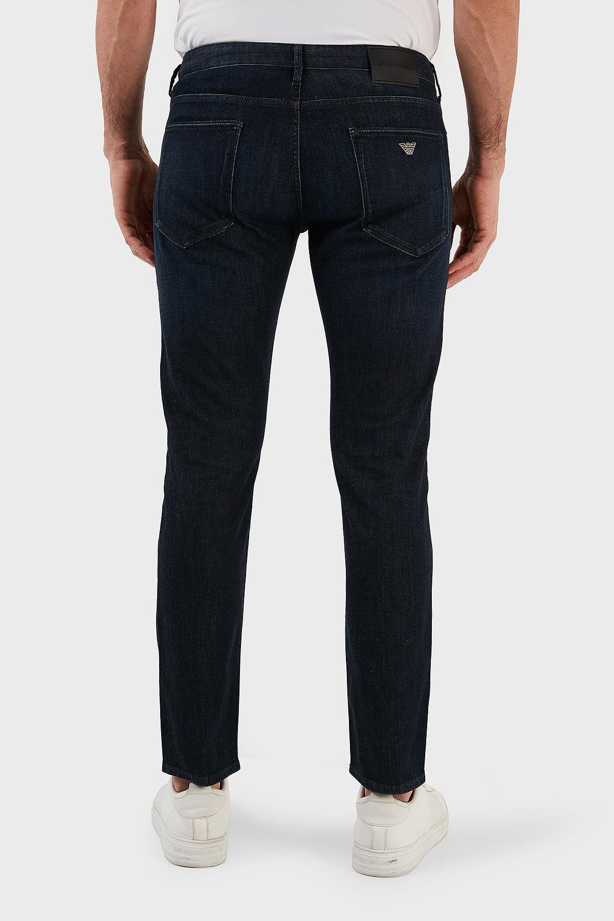 Emporio Armani Emporıo Armani Erkek Logolu 5 Cepli Denim Mavi Jeans 3R1J06 1D16Z-0941