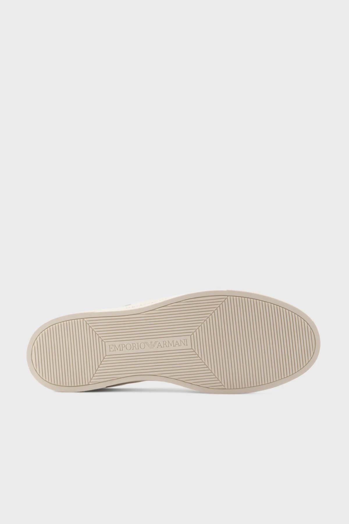 Emporio Armani Emporıo Armani Erkek Logolu Bağcıklı Günlük Kullanım Beyaz-Lacivert Sneaker X4X598 XN633-N481