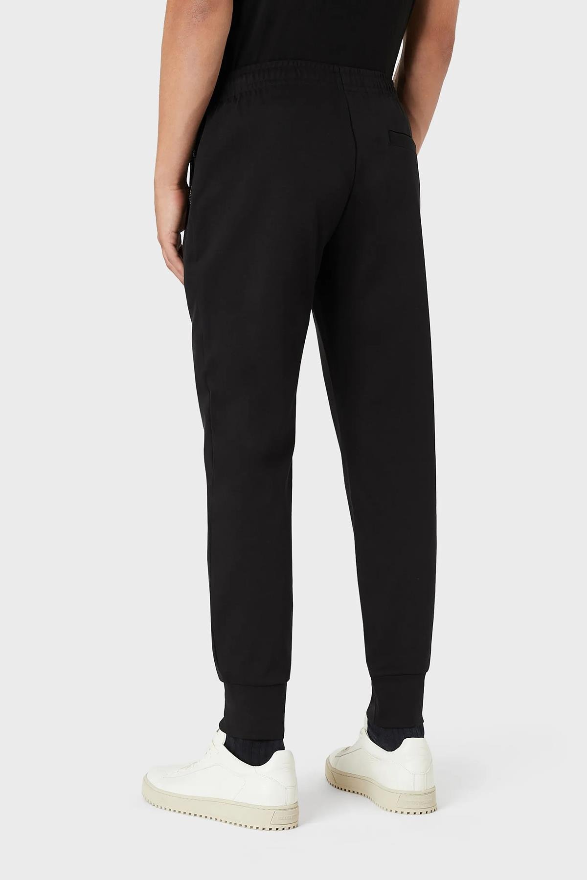 EMPORIO ARMANI Emporıo Armani Erkek Marka Logo Detaylı Lastik Bel ve Bilek Siyah Pantolon 8N1P72 1JBTZ-0999