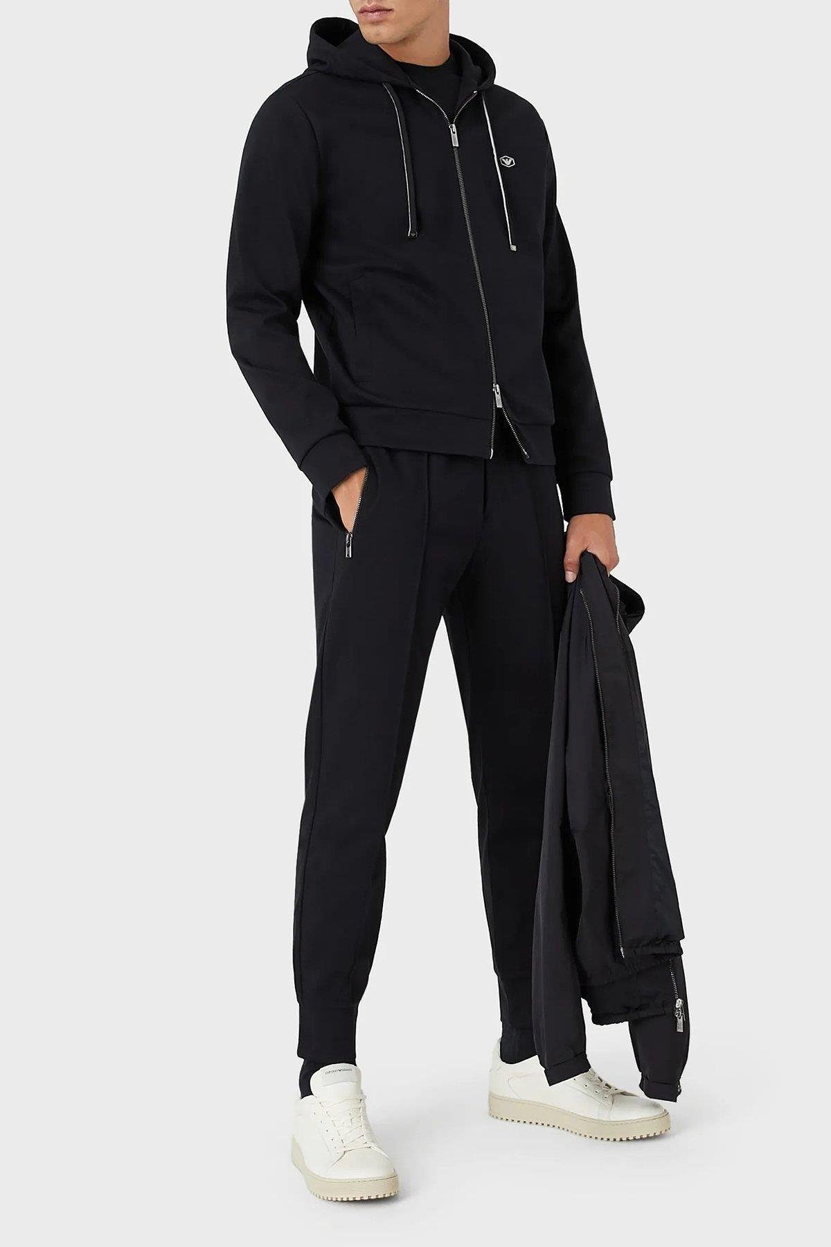 Emporio Armani Emporıo Armani Erkek Marka Logo Detaylı Lastik Bel ve Bilek Lacivert Pantolon 8N1P72 1JBTZ-LACİVERT