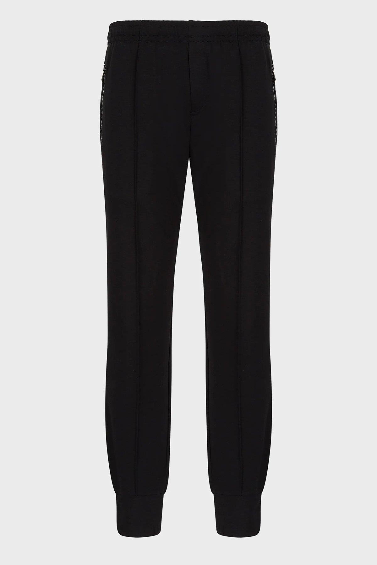 Emporio Armani Emporıo Armani Erkek Marka Logo Detaylı Lastik Bel ve Bilek Siyah Pantolon 8N1P72 1JBTZ-SIY
