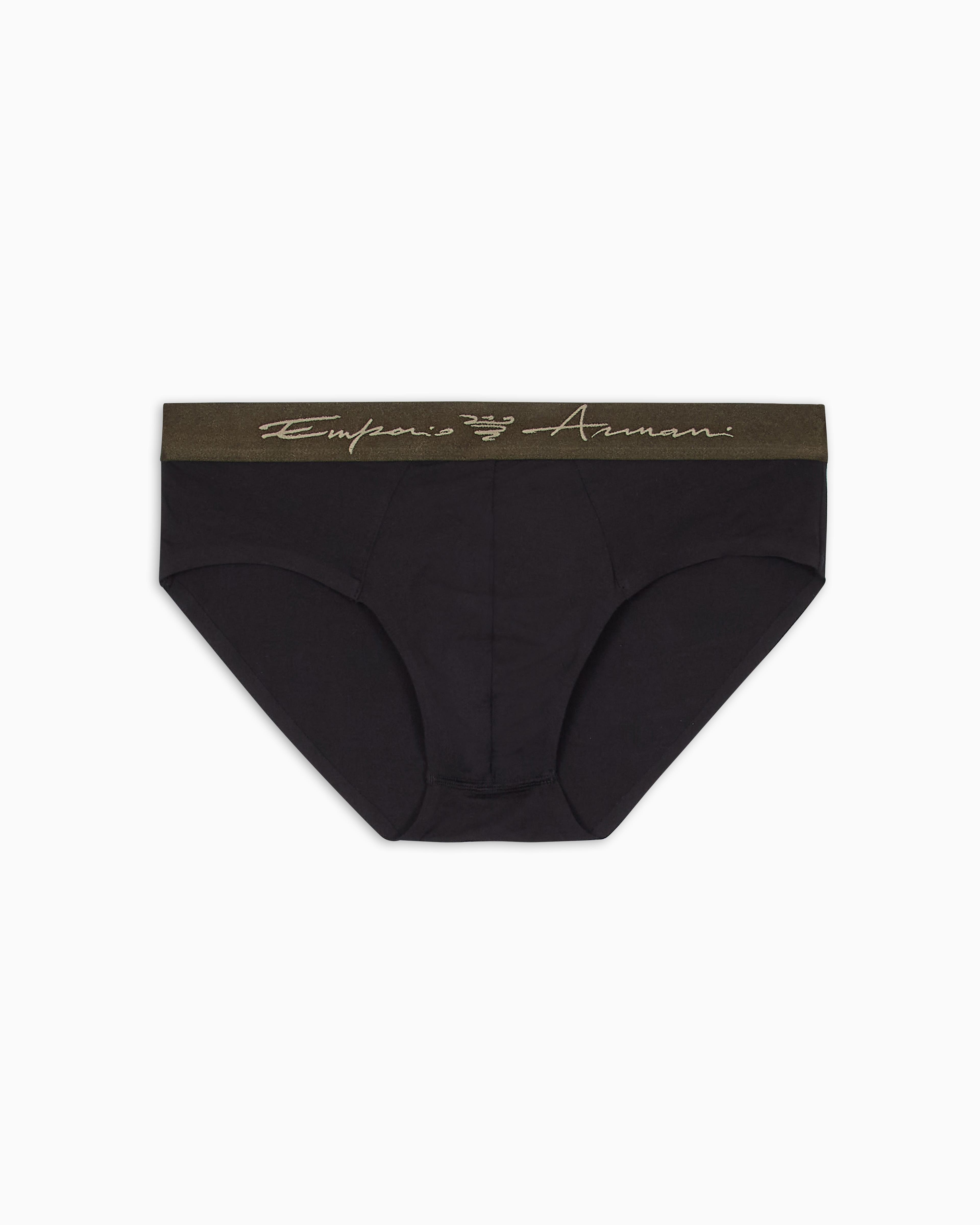 EMPORIO ARMANI Emporıo Armani Erkek Modal Kumaş Logolu Lastikli Bel Siyah Külot EM000360 AF10783-UC001