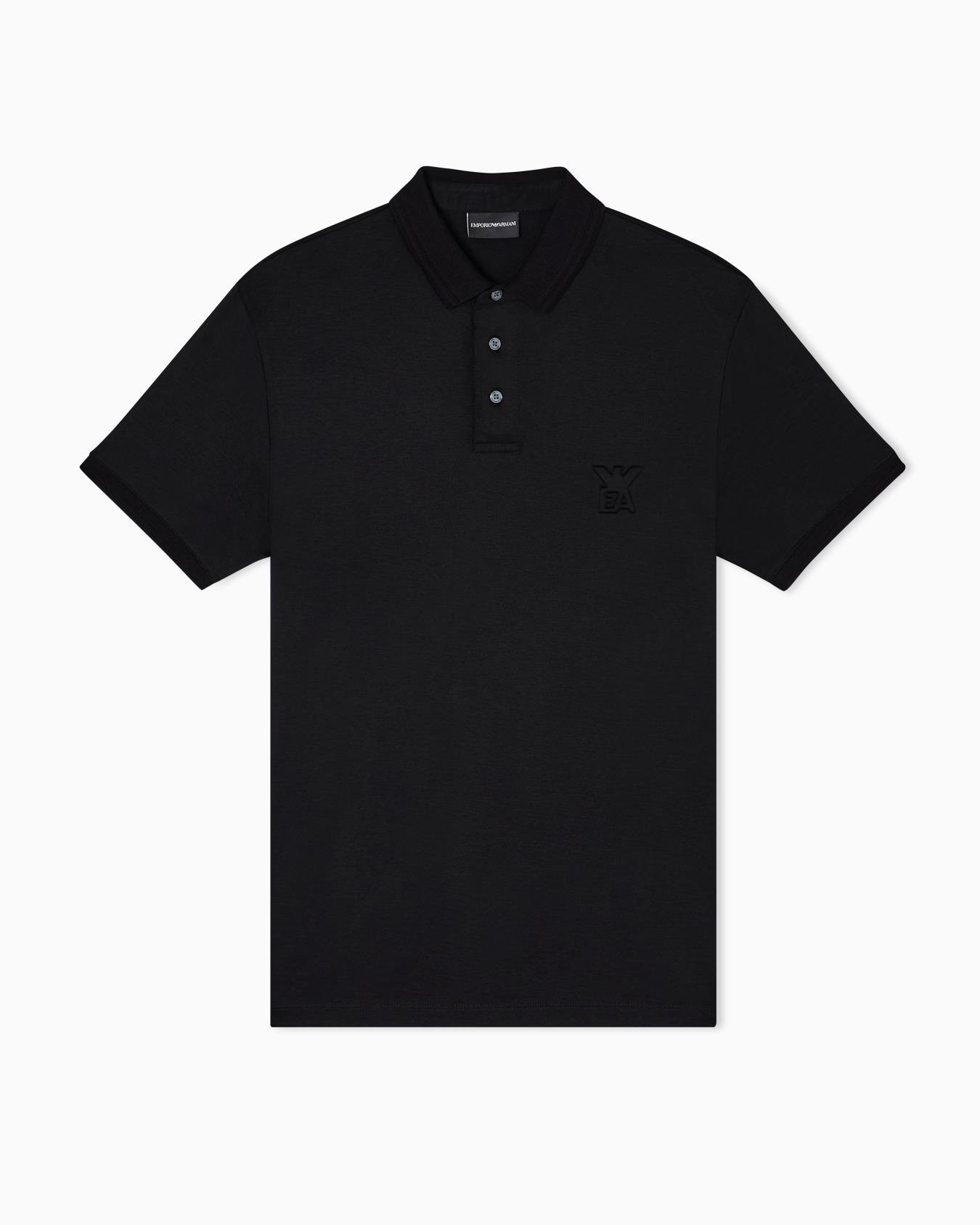 EMPORIO ARMANI Emporıo Armani Erkek Normal Kesim Pamuklu Kısa Kollu Siyah Polo Yaka T-Shirt EM003002 AF10761-U8120