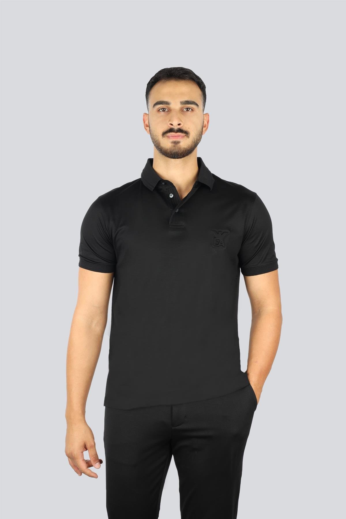 Emporio Armani Emporıo Armani Erkek Normal Kesim Pamuklu Kısa Kollu Siyah1 Polo Yaka T-Shirt EM003002 AF10761-UC001