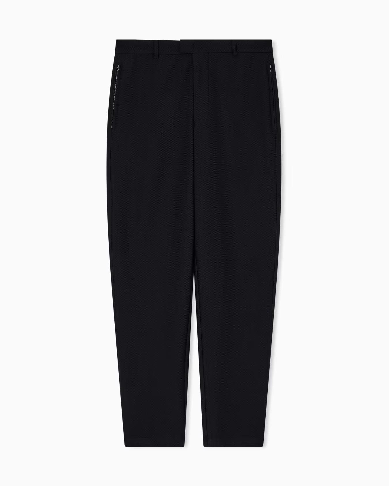 EMPORIO ARMANI Emporıo Armani Erkek Normal Bel Düz Paça Esnek Rahat Kumaş Cep Detay Siyah Pantolon EM000158 TE11109-UC001