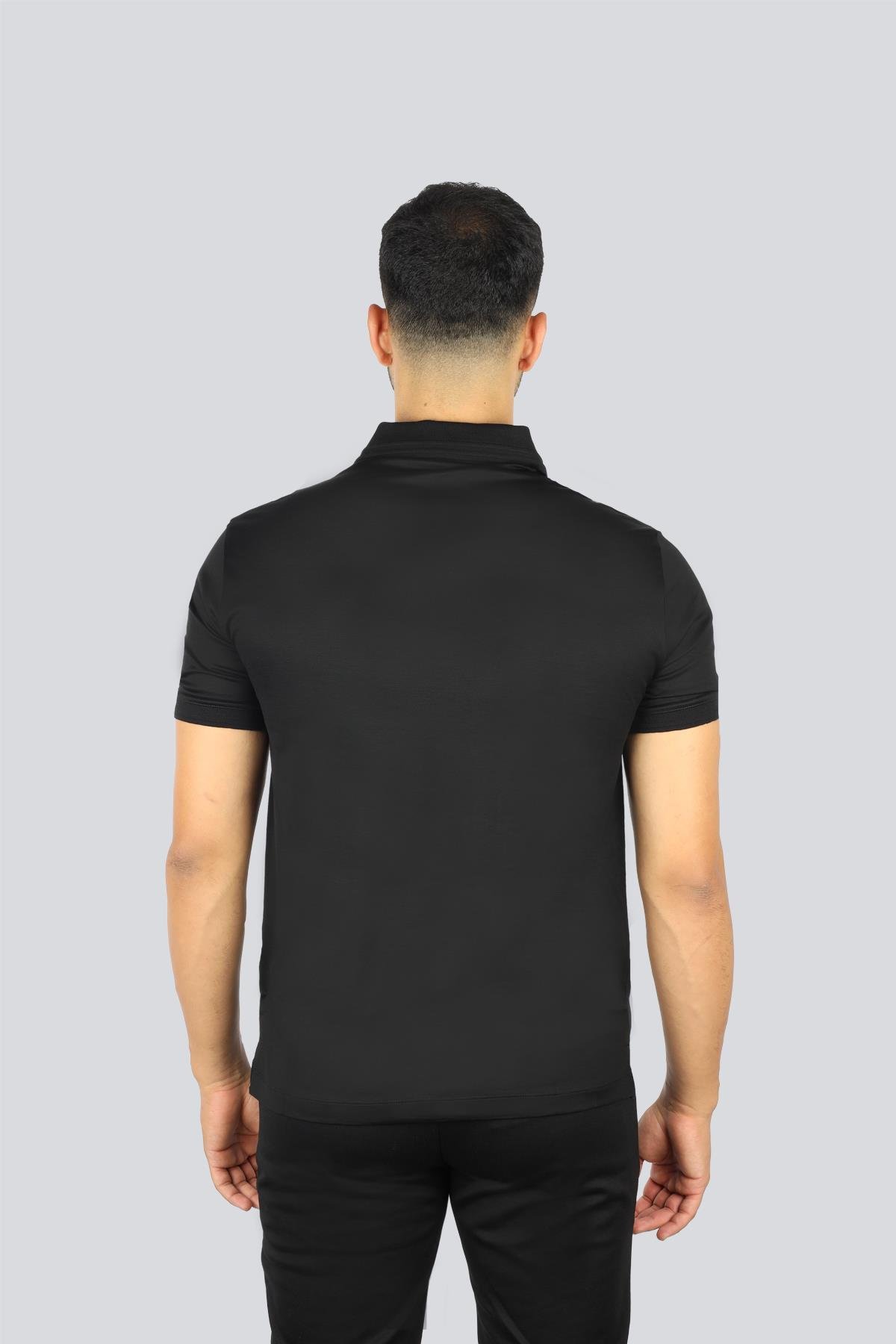 Emporio Armani Emporıo Armani Erkek Normal Kesim Pamuklu Kısa Kollu Siyah1 Polo Yaka T-Shirt EM003002 AF10761-UC001