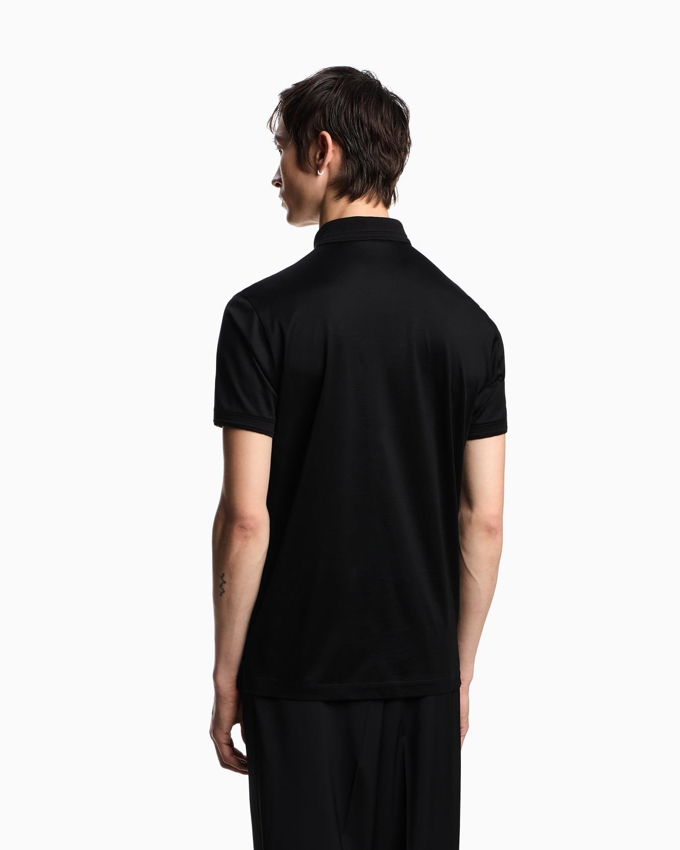 EMPORIO ARMANI Emporıo Armani Erkek Normal Kesim Pamuklu Kısa Kollu Siyah Polo Yaka T-Shirt EM003002 AF10761-U8120