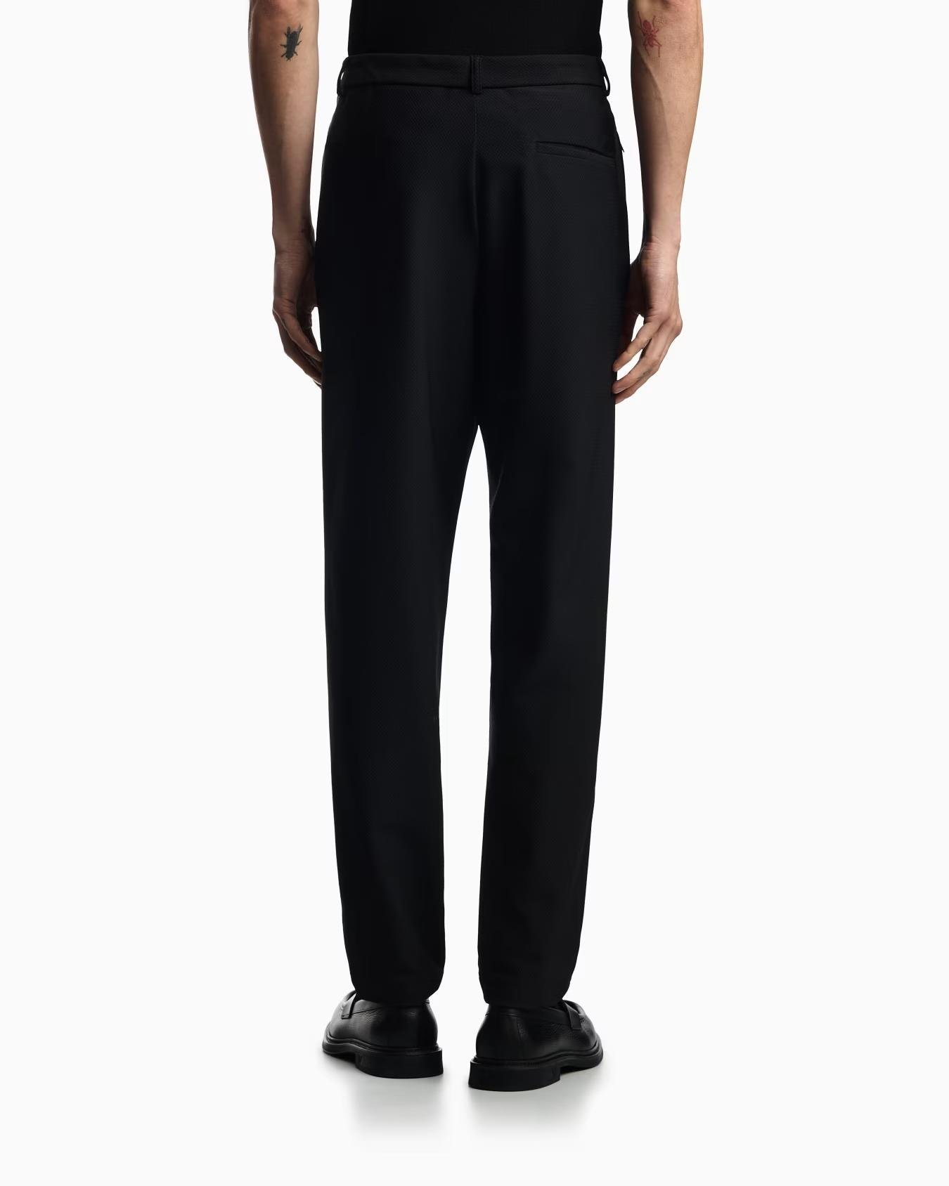 EMPORIO ARMANI Emporıo Armani Erkek Normal Bel Düz Paça Esnek Rahat Kumaş Cep Detay Siyah Pantolon EM000158 TE11109-UC001