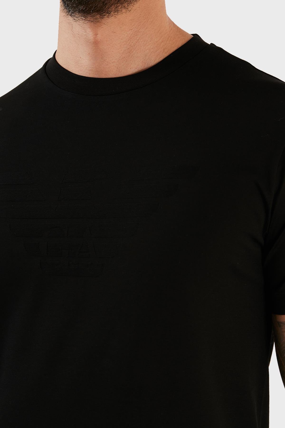 Emporio Armani Emporıo Armani Erkek Pamuklu Marka Logolu Yuvarlak Yaka Siyah T-Shirt 8N1TD2 1JGYZ-0022