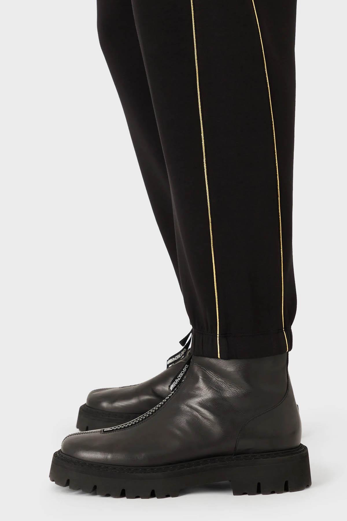 Emporio Armani Emporıo Armani Erkek Pamuklu Jersey Kumaş Marka Logolu Siyah Eşofman Altı 3R1PV0 1JHSZ-0999