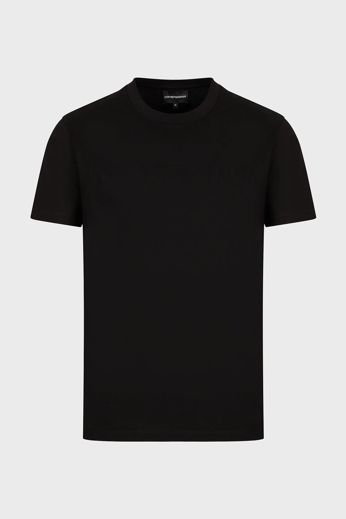 Emporio Armani Emporıo Armani Erkek Pamuklu Marka Logolu Yuvarlak Yaka Siyah T-Shirt 8N1TD2 1JGYZ-0021