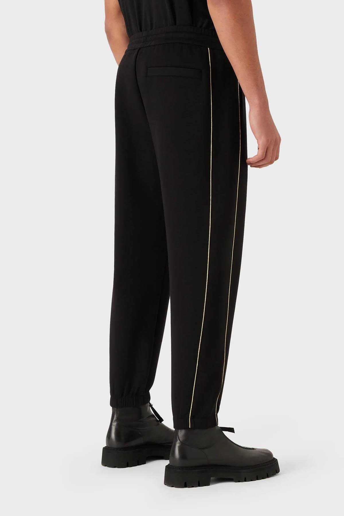 Emporio Armani Emporıo Armani Erkek Pamuklu Jersey Kumaş Marka Logolu Siyah Eşofman Altı 3R1PV0 1JHSZ-0999