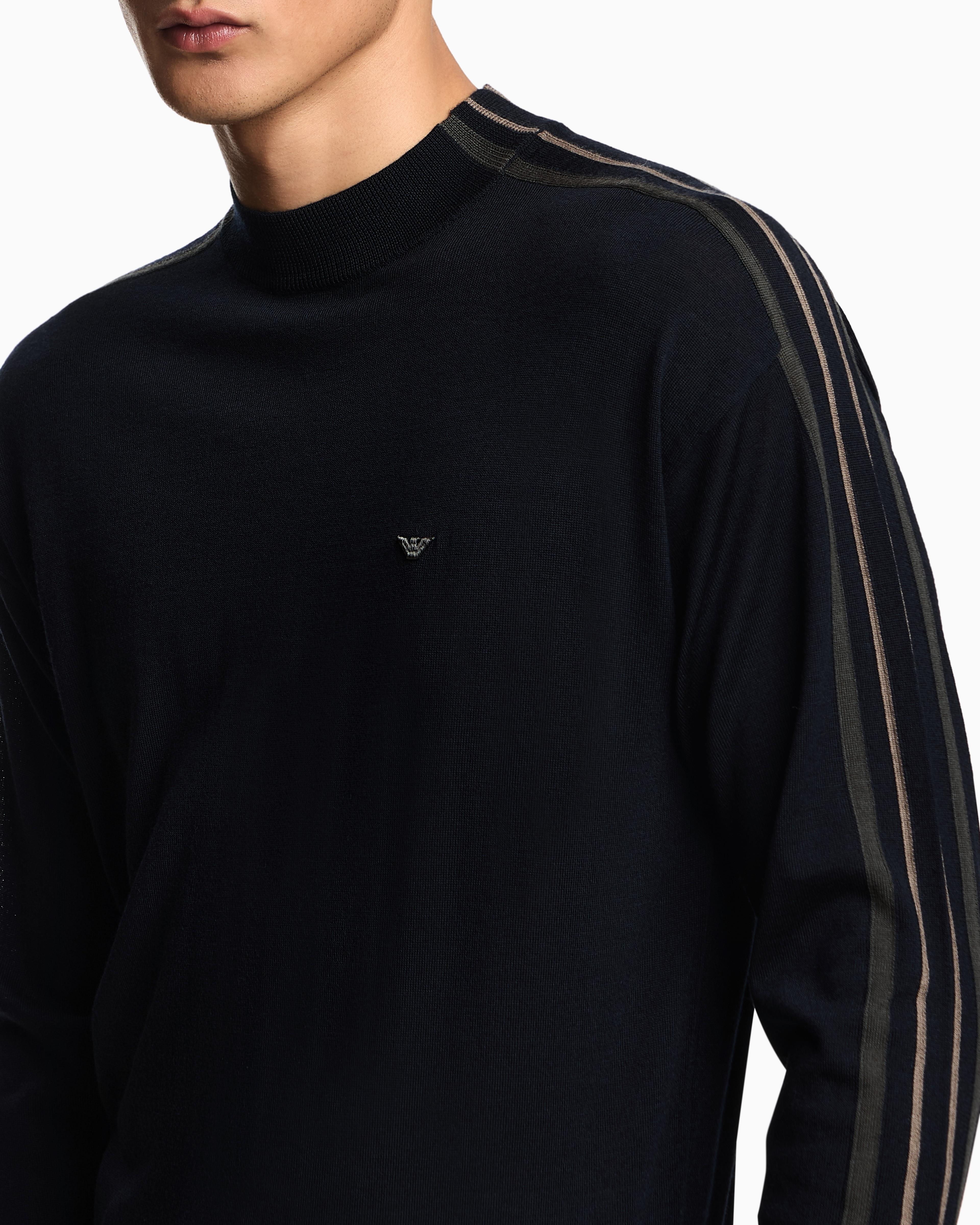 EMPORIO ARMANI Emporıo Armani Erkek Regular Fit Yuvarlak Yakalı Kartal Logolu Uzun Kollu Lacivert Kazak EM002423 AF14199-FB070