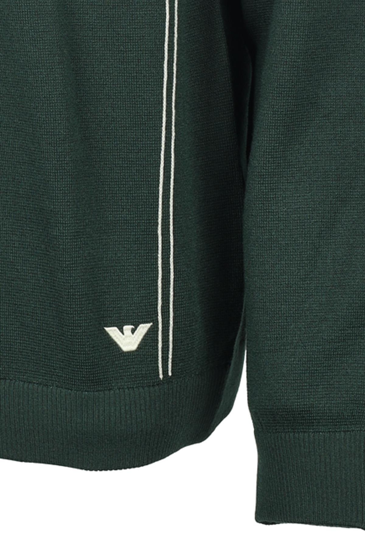 Emporio Armani Emporıo Armani Erkek Regular Fit Pamuklu Bisiklet Yaka Uzun Kollu Yeşil Kazak 6R1MX3 1MOZZ-0565