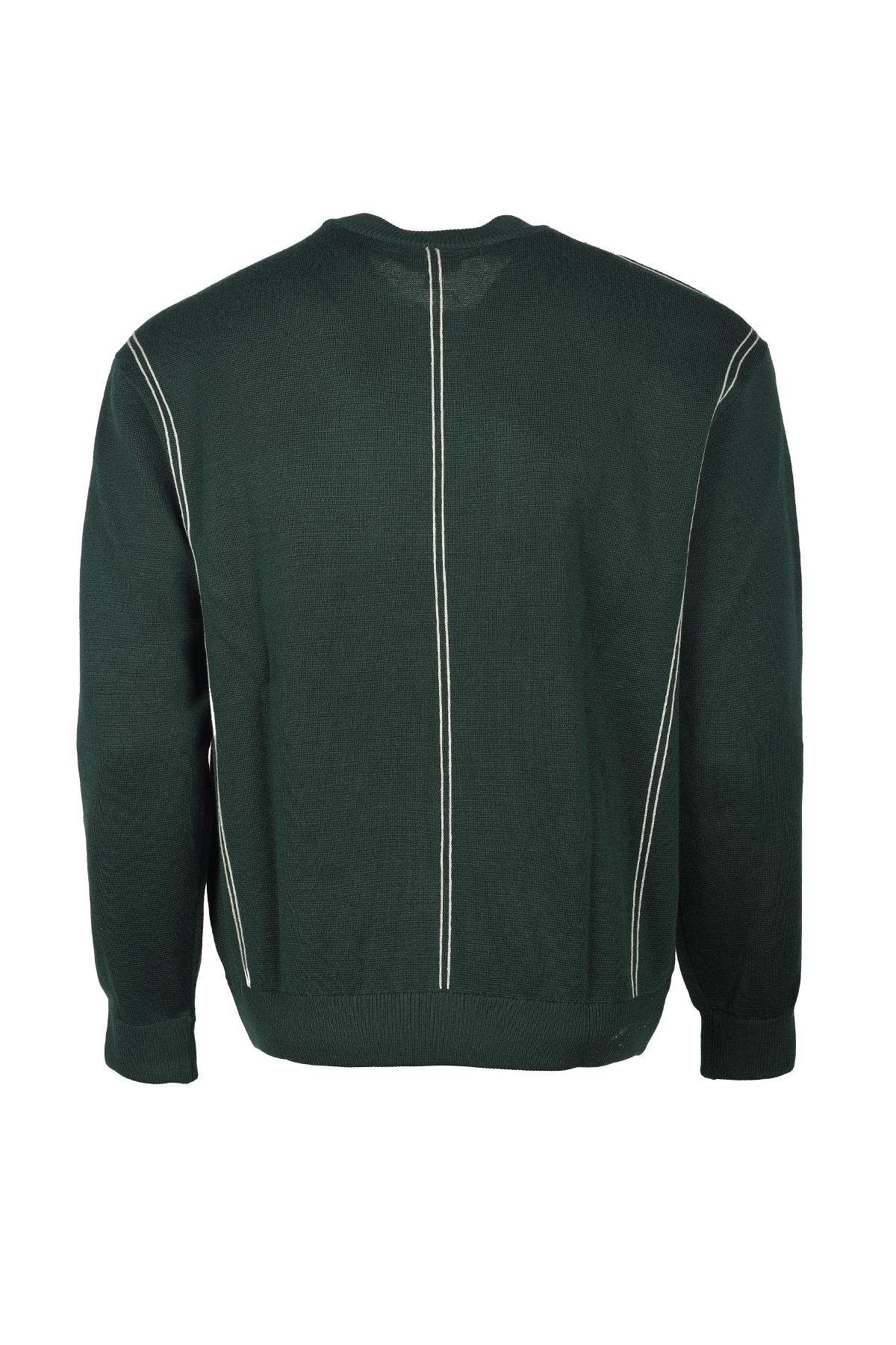 Emporio Armani Emporıo Armani Erkek Regular Fit Pamuklu Bisiklet Yaka Uzun Kollu Yeşil Kazak 6R1MX3 1MOZZ-0565