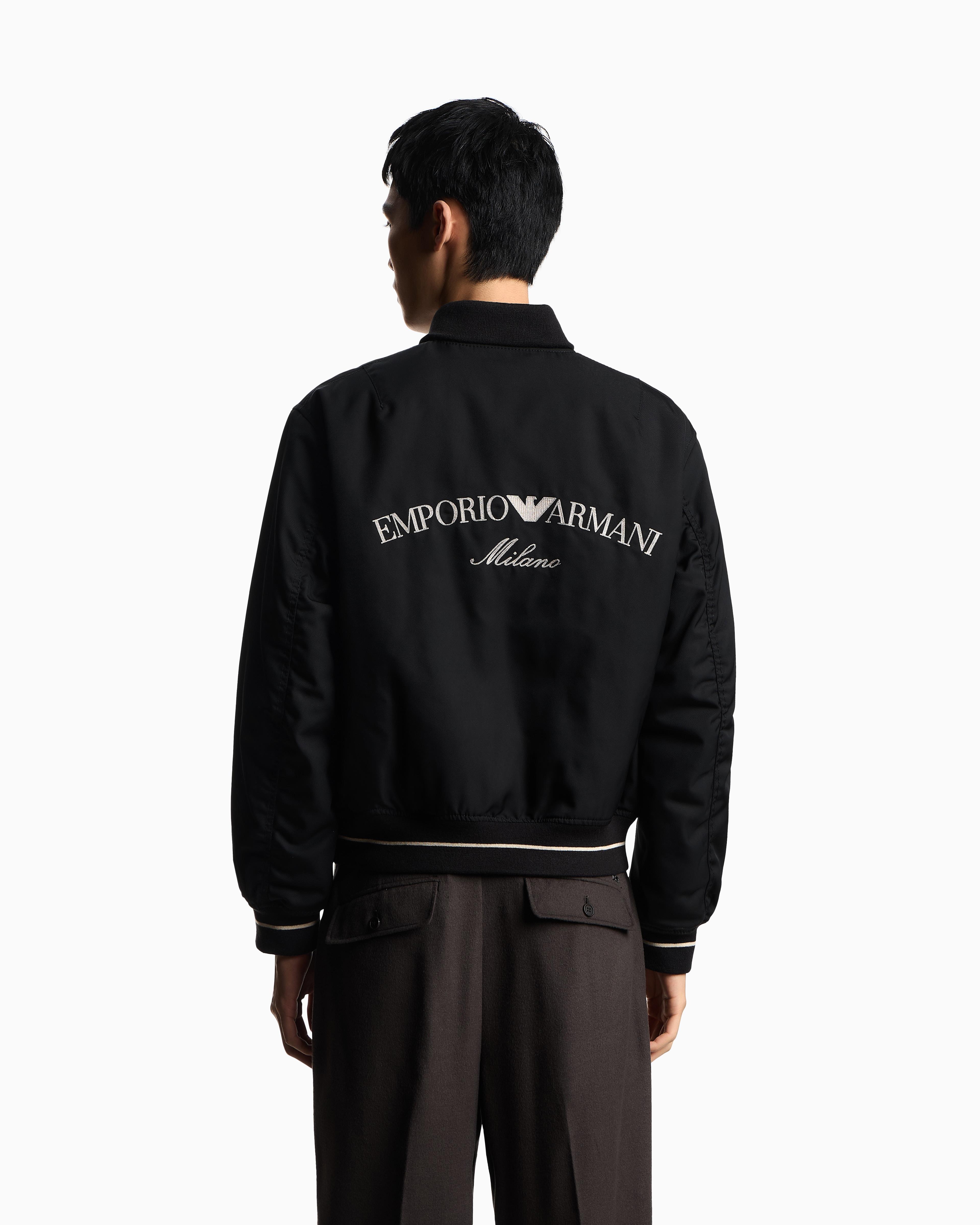 EMPORIO ARMANI Emporıo Armani Erkek Uzun Kol Düğme Kapama Sırt Bölümde İşlemeli Logo Siyah Ceket EM003124 AF18264-UC001