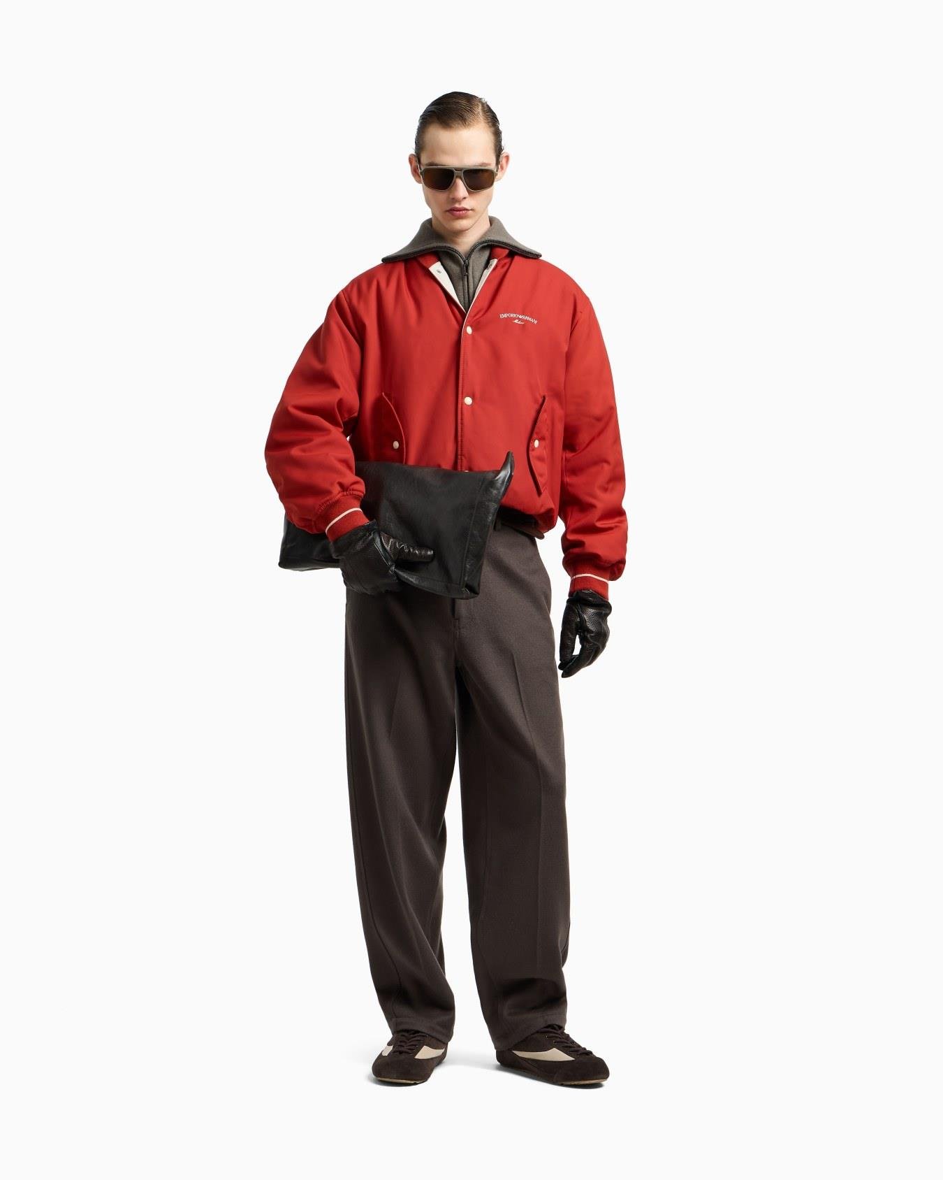 Emporio Armani Emporıo Armani Erkek Uzun Kol Düğme Kapama Sırt Bölümde İşlemeli Logo Kırmızı Ceket EM003124 AF18264-U5035