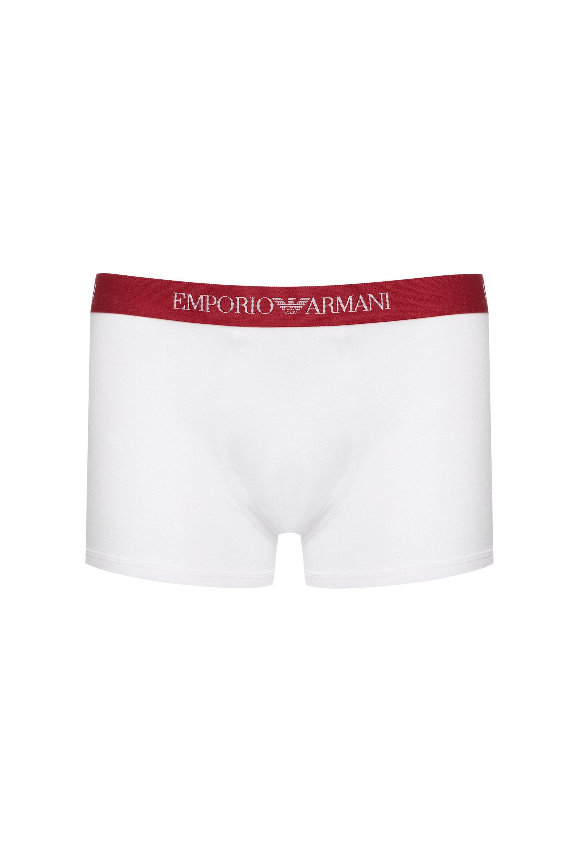 EMPORIO ARMANI Emporıo Armani Erkek Yumuşak Pamuklu Logolu Elastik Bel Bantlı 3'lü Beyaz Boxer EM000260 AF10800-M0086