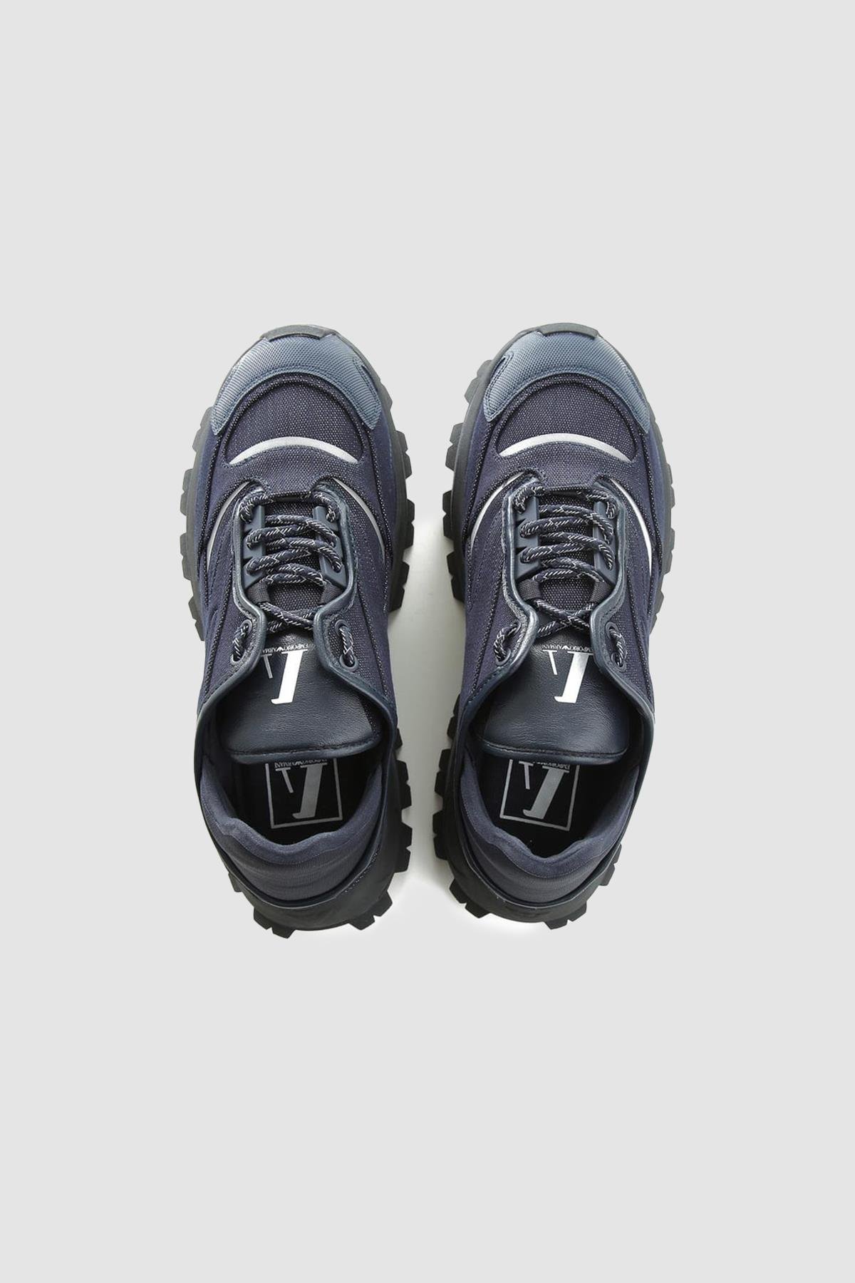 Emporio Armani Emporıo Armani Erkek Yüksek Taban Bağcıklı Rahat Mavi Sneaker X4C630 XM971-DEN
