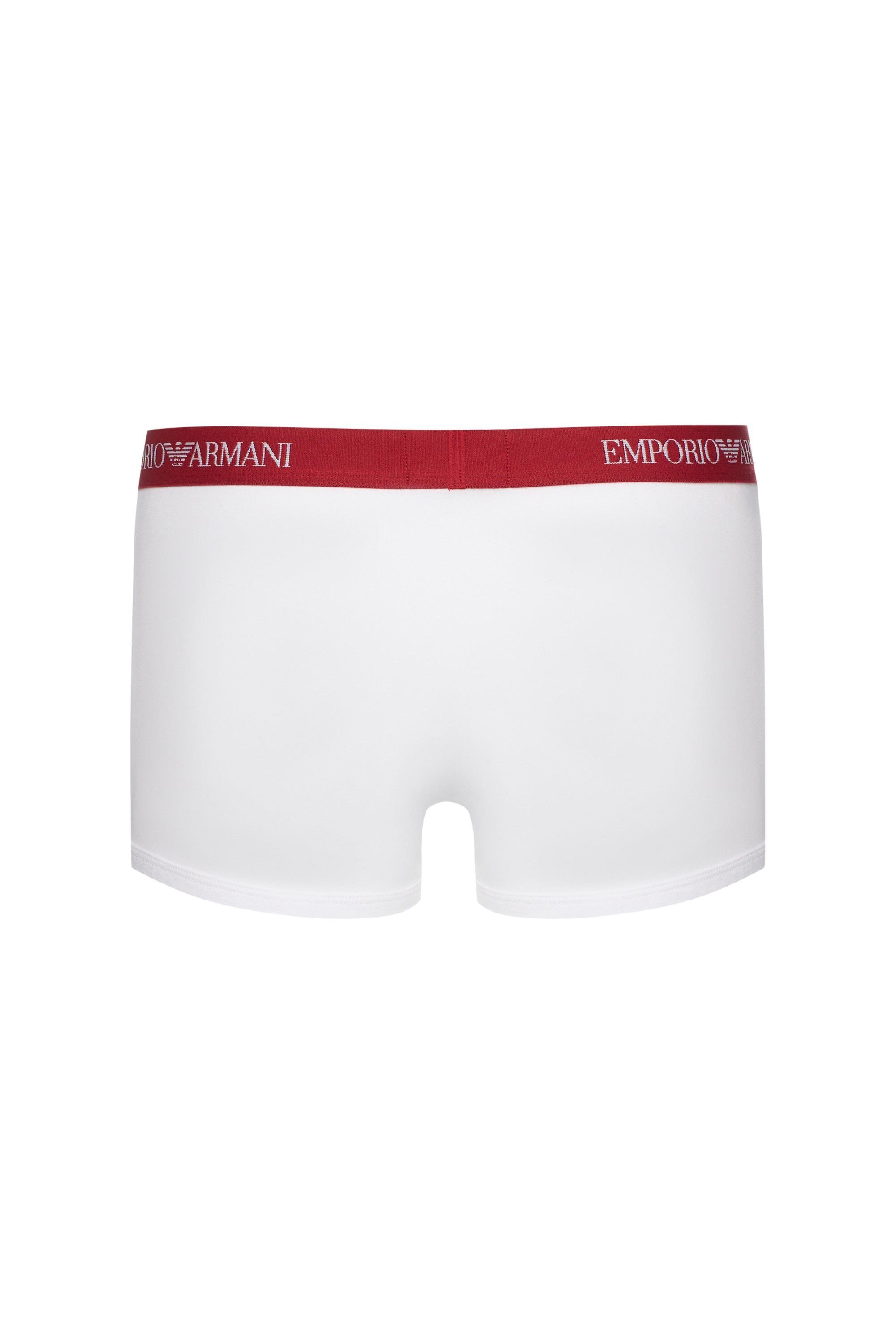 EMPORIO ARMANI Emporıo Armani Erkek Yumuşak Pamuklu Logolu Elastik Bel Bantlı 3'lü Beyaz Boxer EM000260 AF10800-M0086
