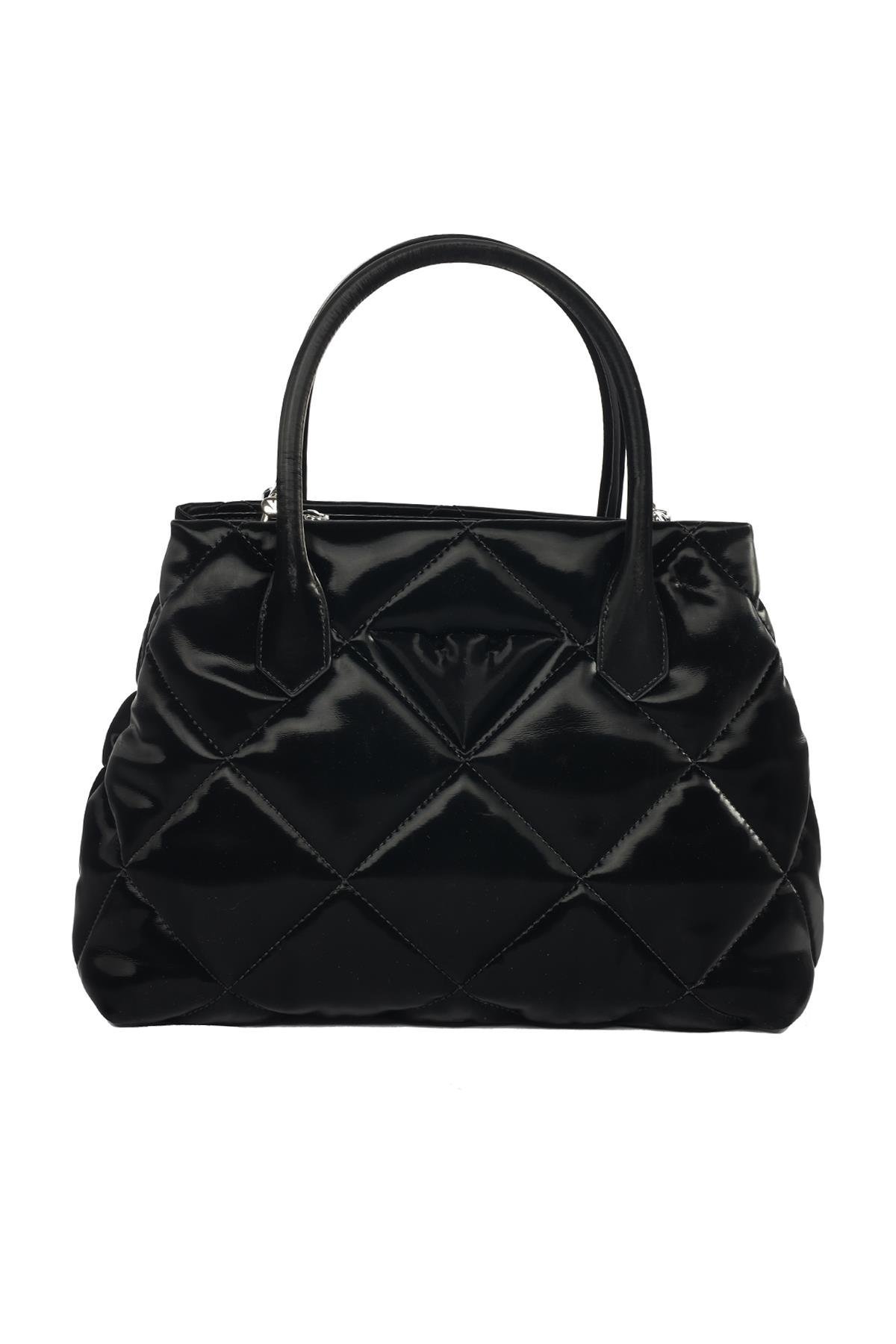 Emporio Armani Emporıo Armani Kadın Logolu Deri Fermuarlı Günlük Kullanım Siyah Omuz Çantası Y3D269 YWE7E-80001