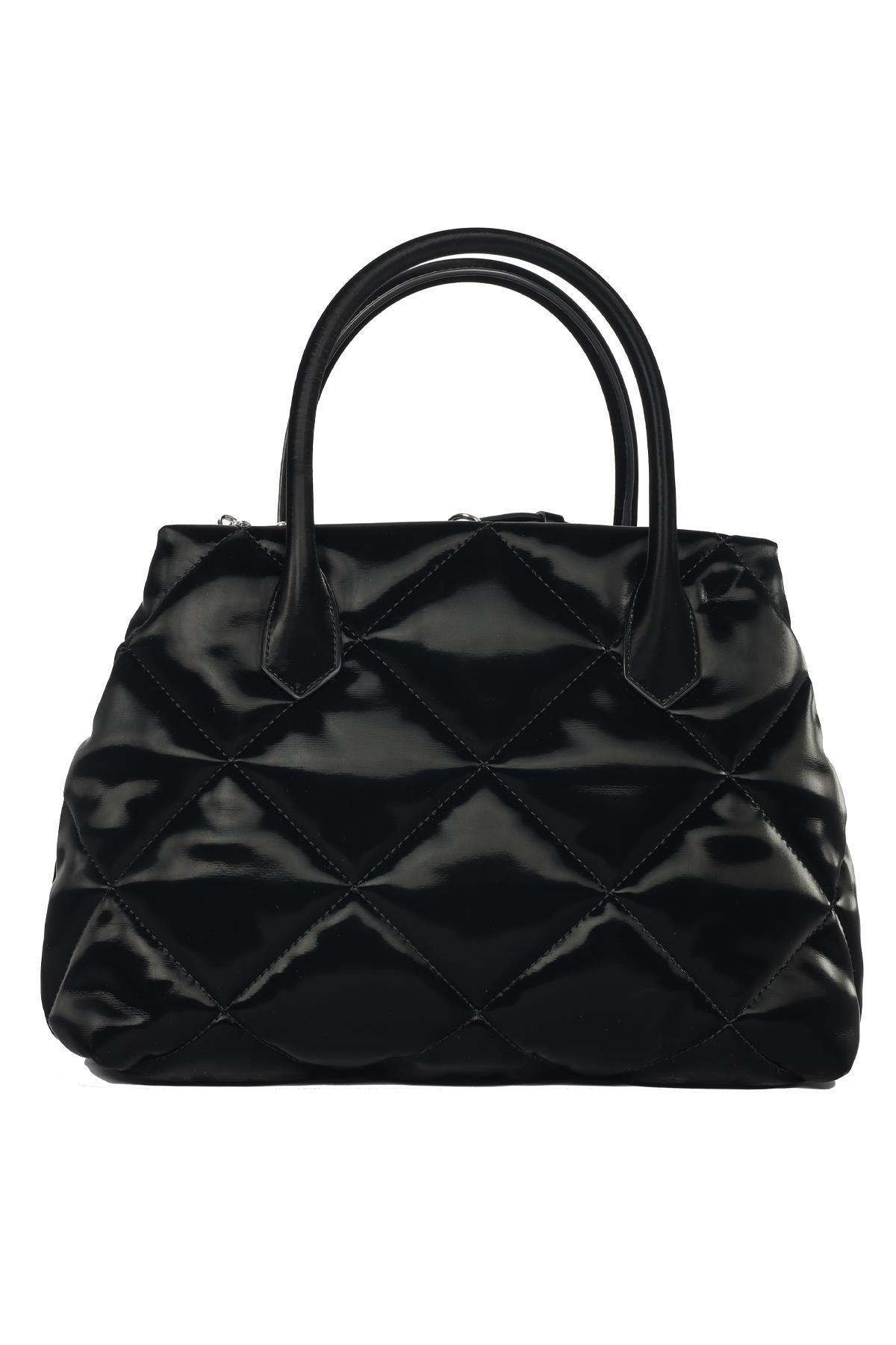 Emporio Armani Emporıo Armani Kadın Logolu Deri Fermuarlı Günlük Kullanım Siyah Omuz Çantası Y3D269 YWE7E-80001